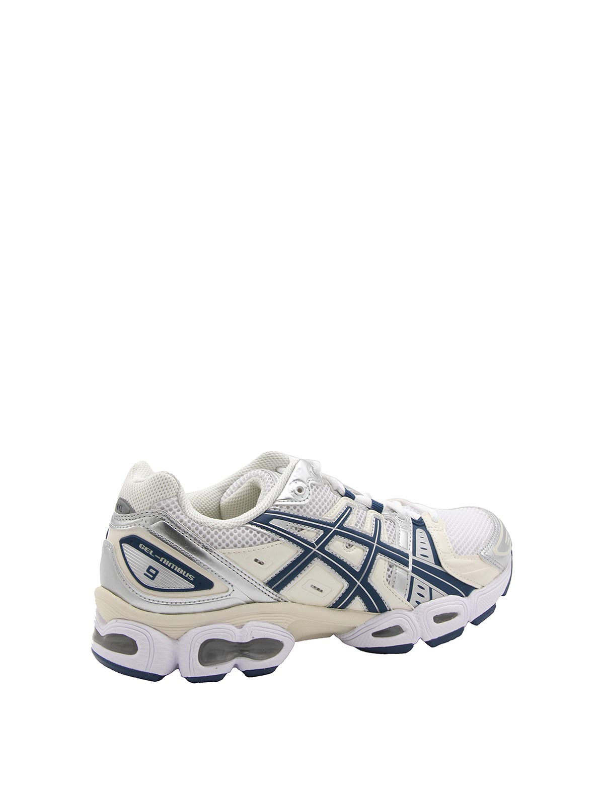 Shop Asics White And Indigo Gel Nimbus Sneakers