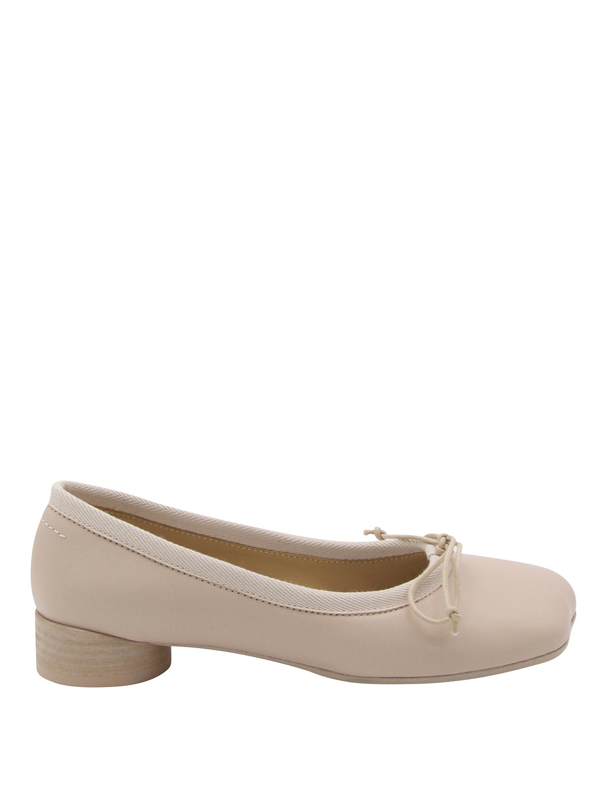 Shop Mm6 Maison Margiela Pink Leather Tabi Shoes In Beige