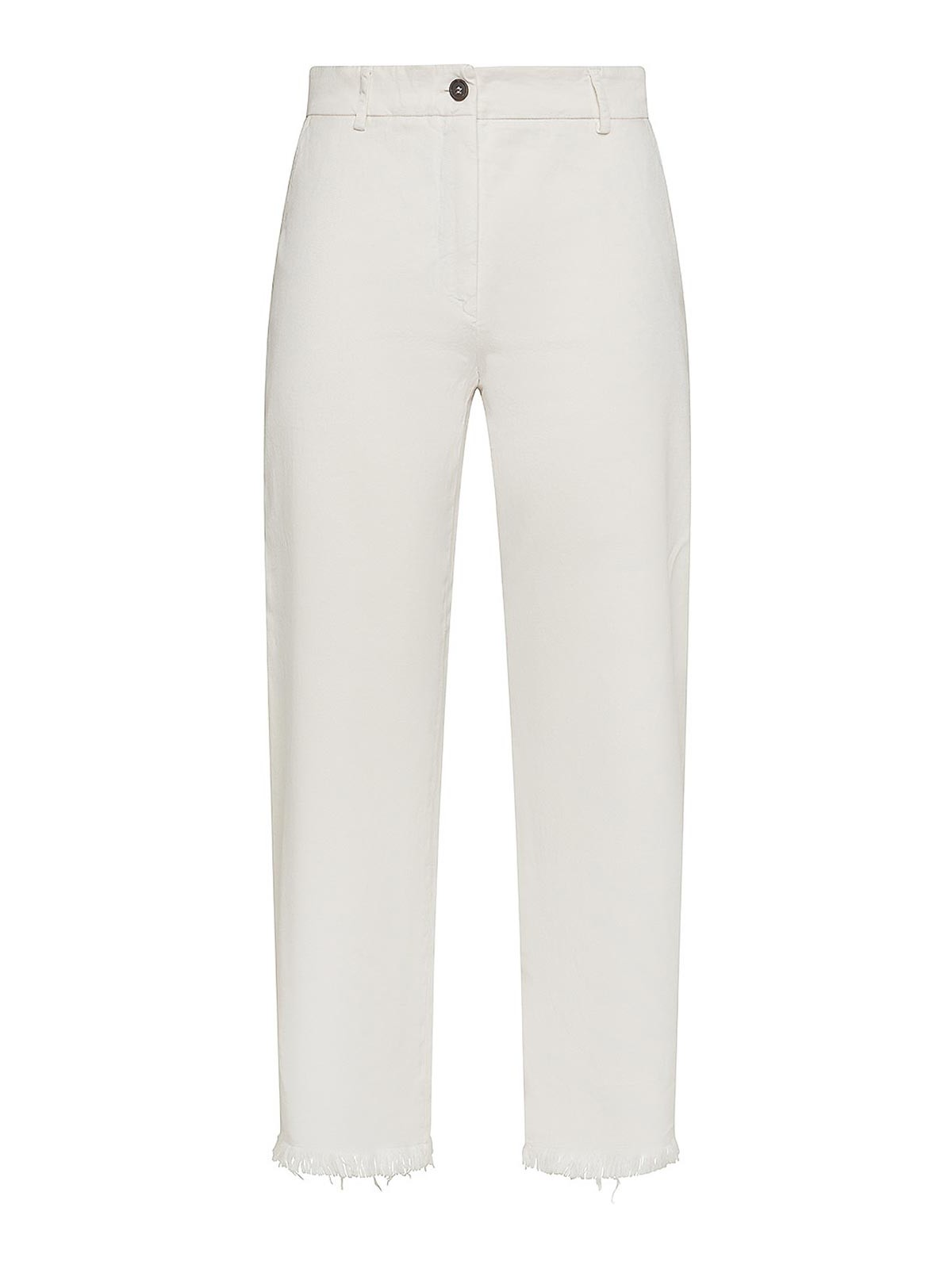 Antonelli Firenze Cotton Pants With Frayed Hem
