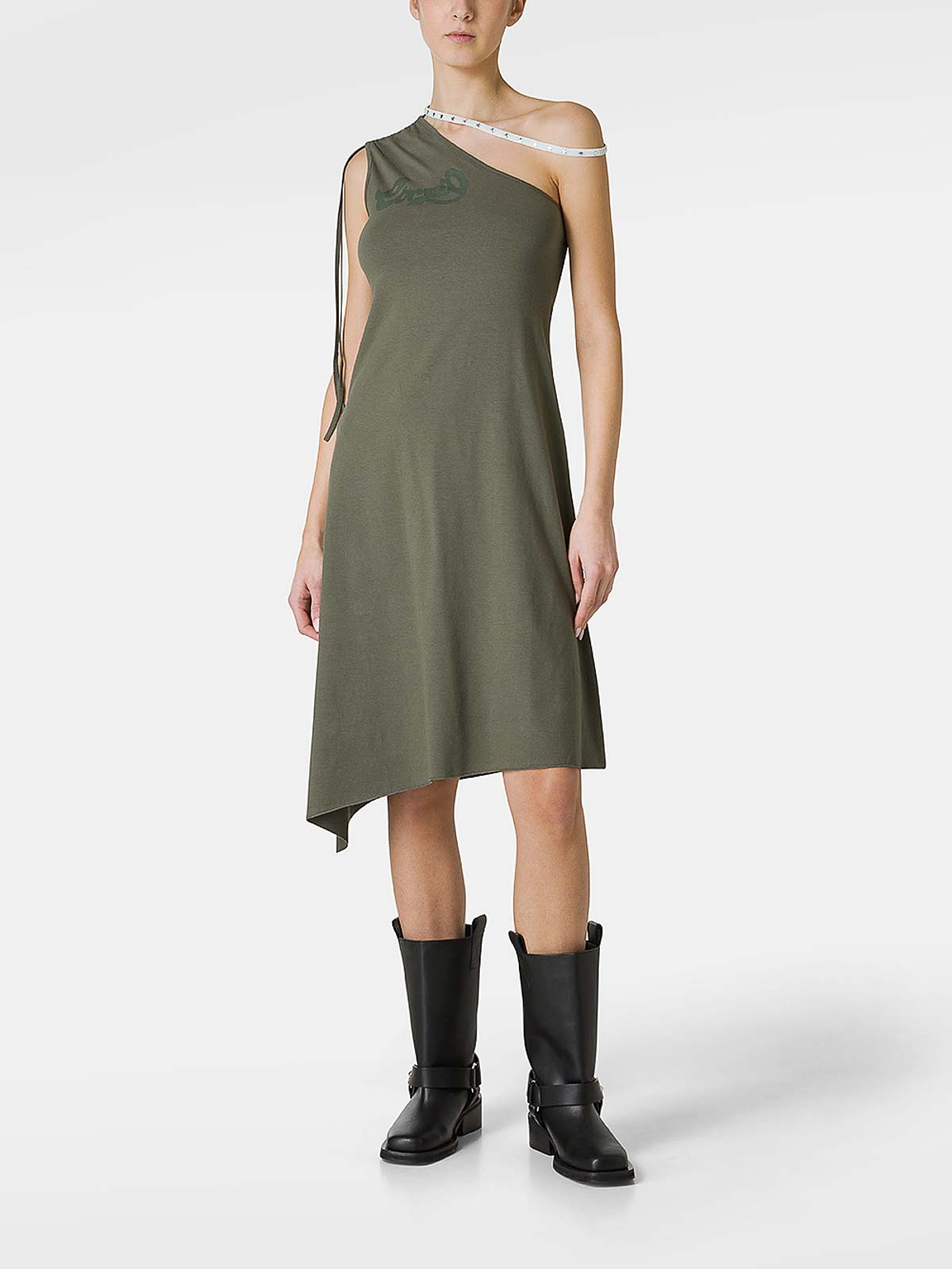 Cormio One-Shoulder Alana Midi Dress|ALANACOTTONJERSEYBROWN