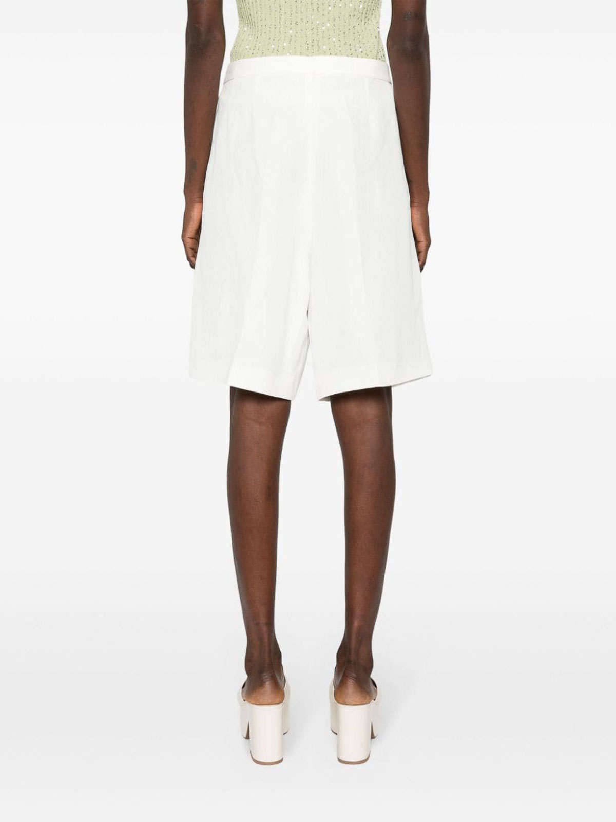 ショートパンツ FABIANA FILIPPI Women Shorts  Burmudas PAD224F326D763 825 B Stretch viscose and linen shorts, taupe for Women | Fabiana