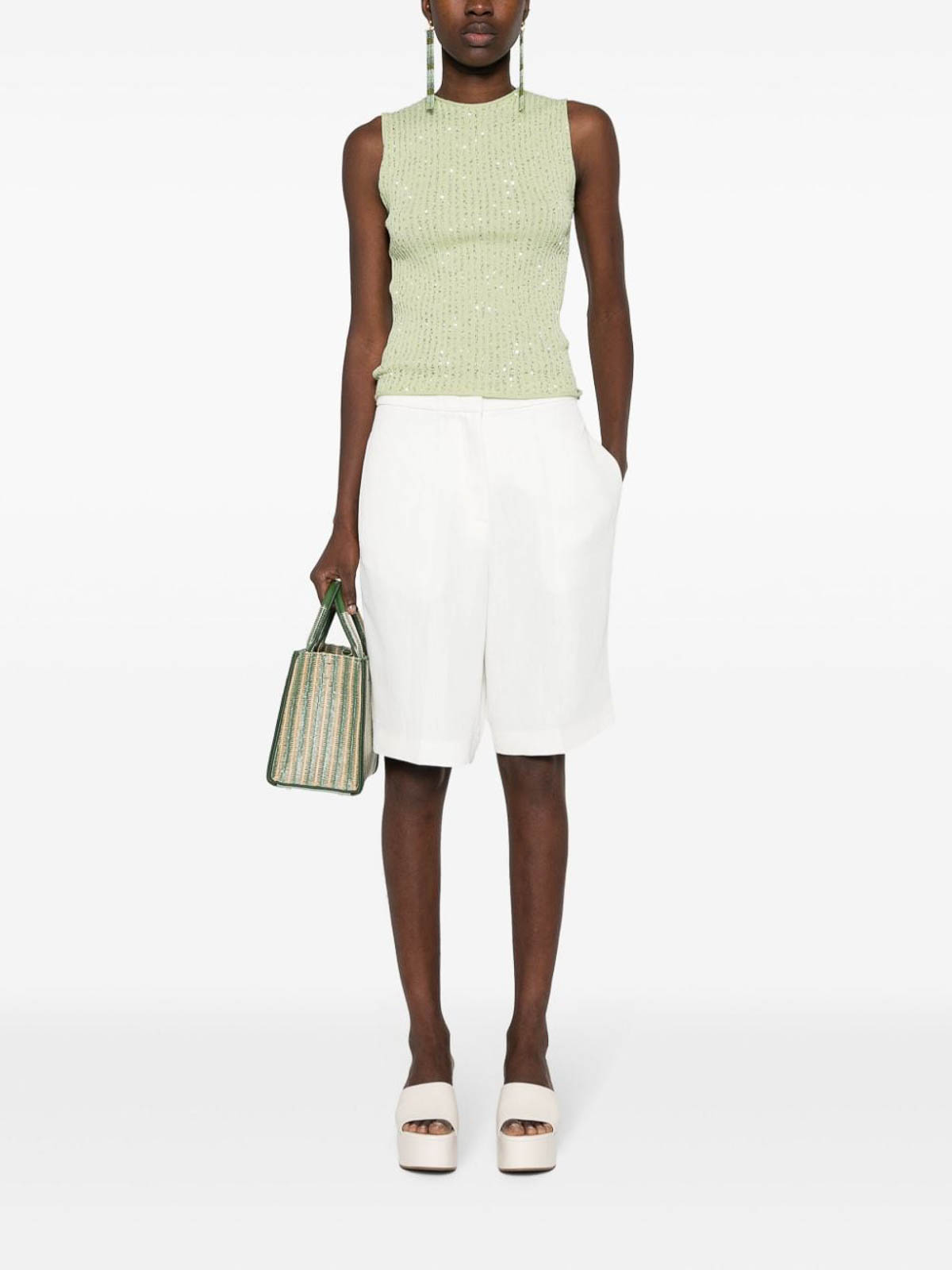 Fabiana Filippi Tailored Linen Bermuda Shorts