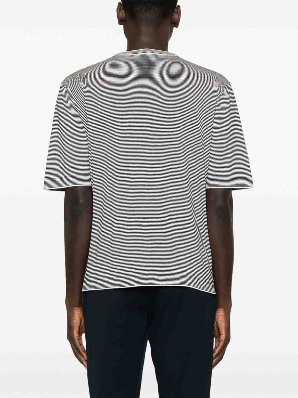 Tシャツ・カットソー LARDINI SS24 STRIPED SHIRT (EQTED_EQC1820120RG\n) Lardini Cotton T-Shirt With Striped Pattern