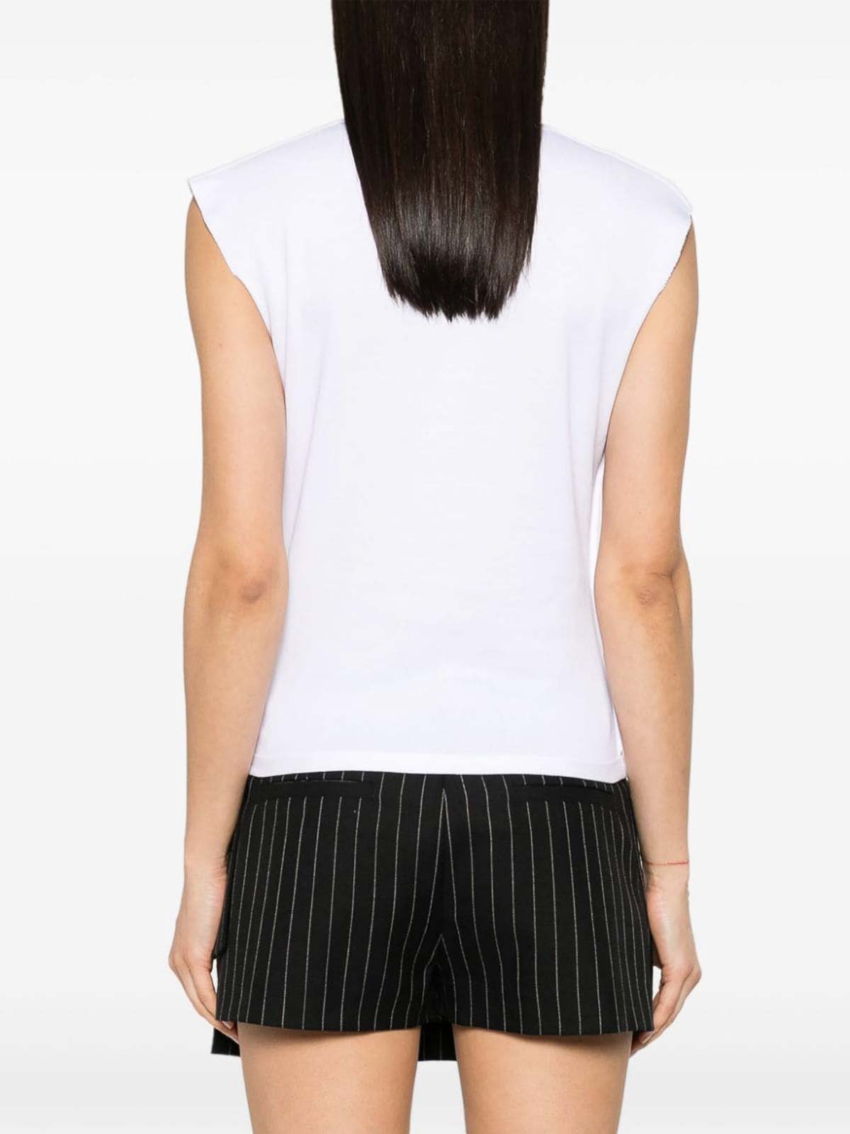 Shop Rabanne Cotton T-shirt With Chain Detail In White