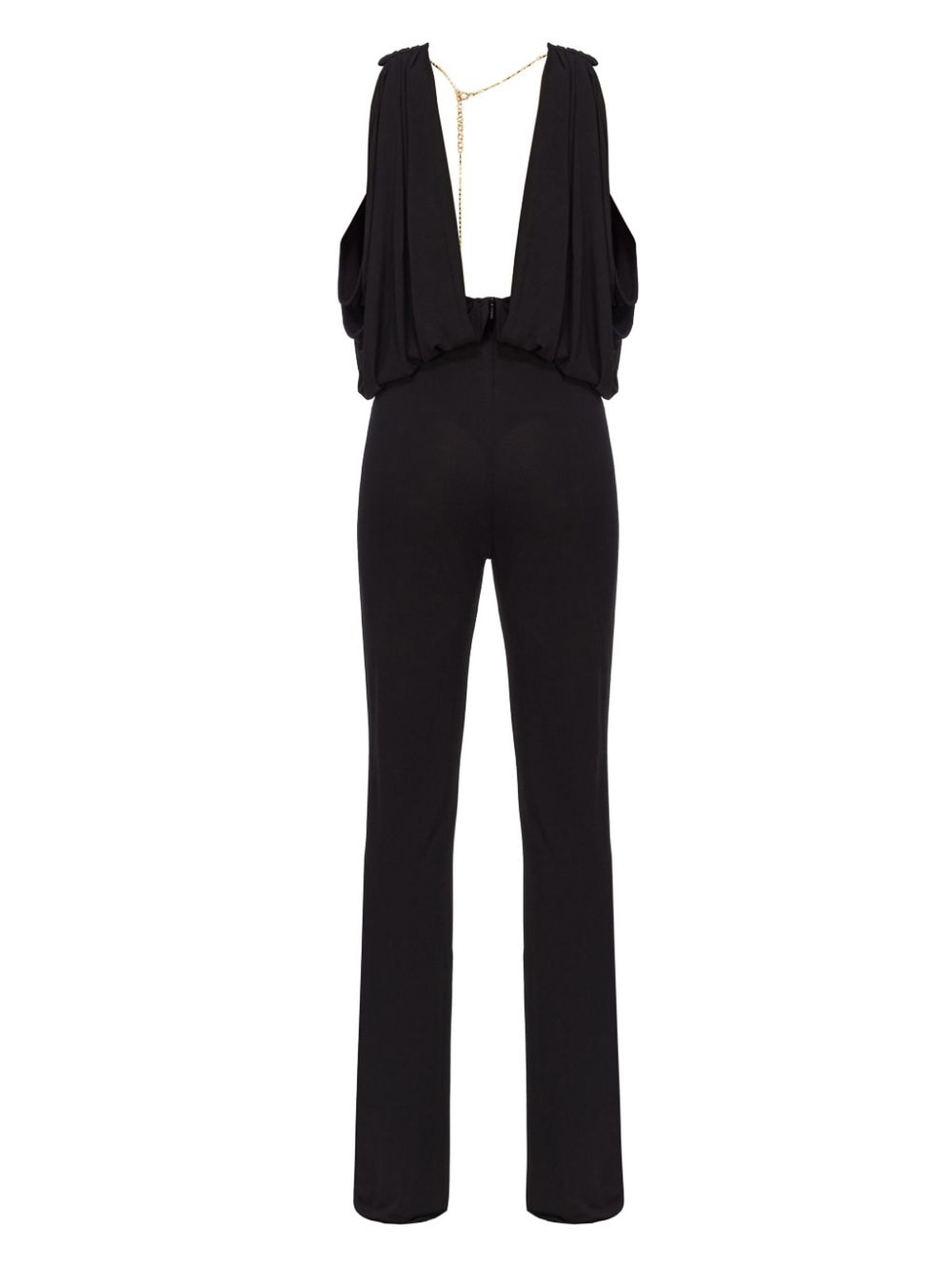 Shop Pinko Lagretin Draped Jumpsuit With Slim Cut In Black