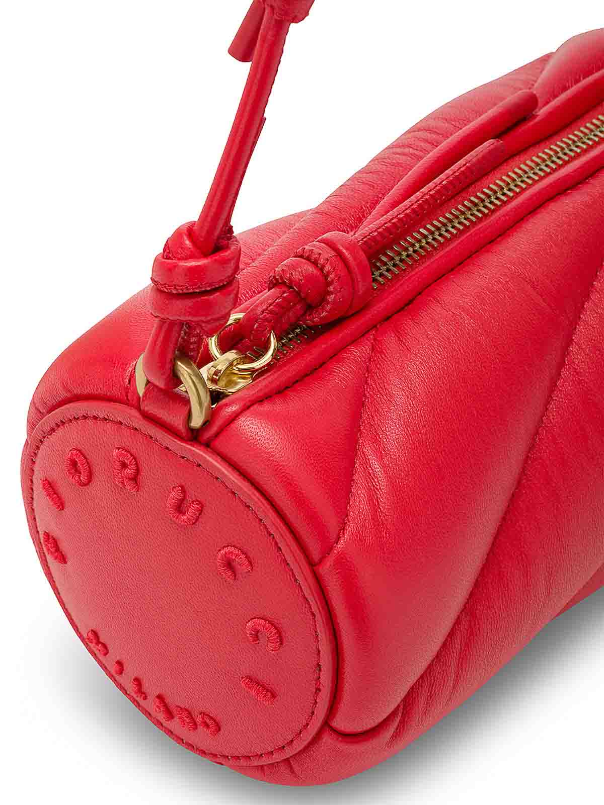 Fiorucci Mella Leather Shoulder Bag In Marshmallow Shape In Red