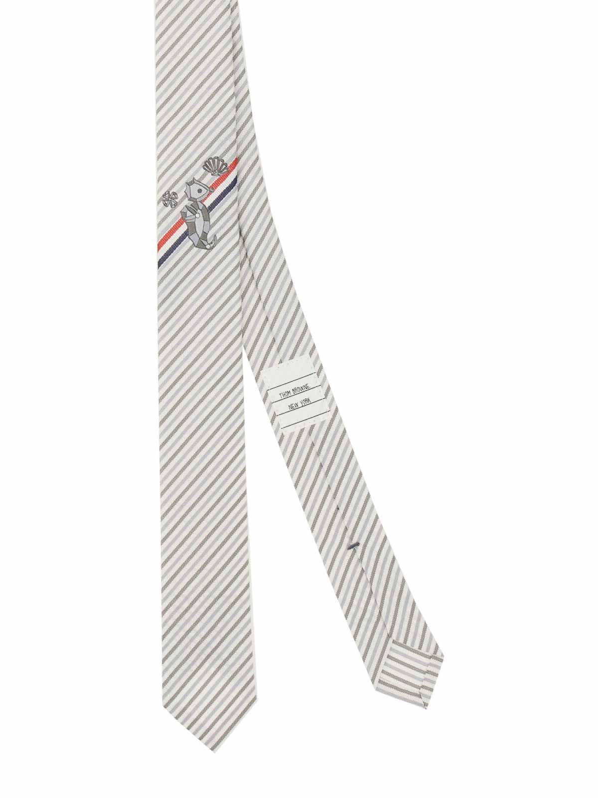 Shop Thom Browne Classic Tie In Grey