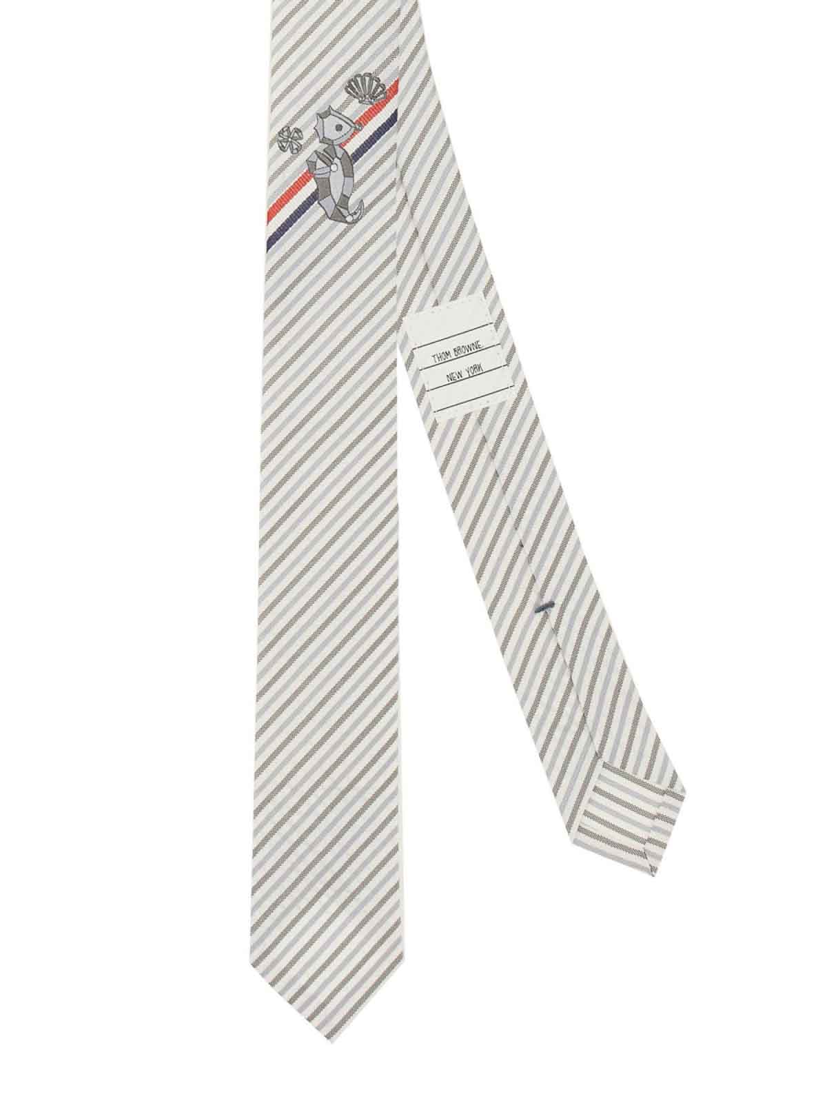 Shop Thom Browne Classic Tie In Grey