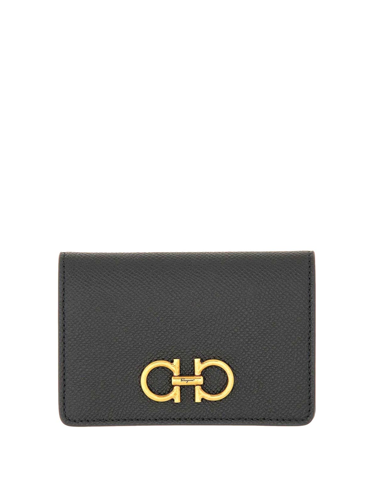 Shop Ferragamo Gancini Credit Card Holder In Black