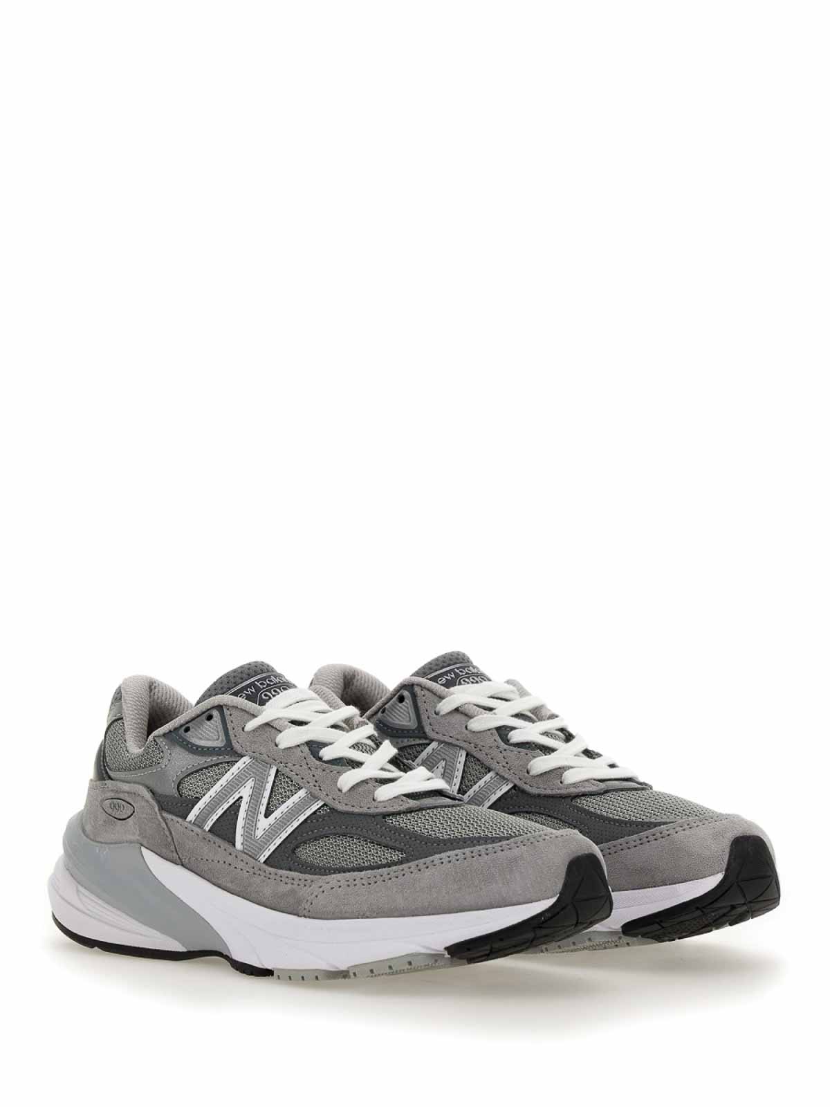 Shop New Balance Logo Sneakers In Grey