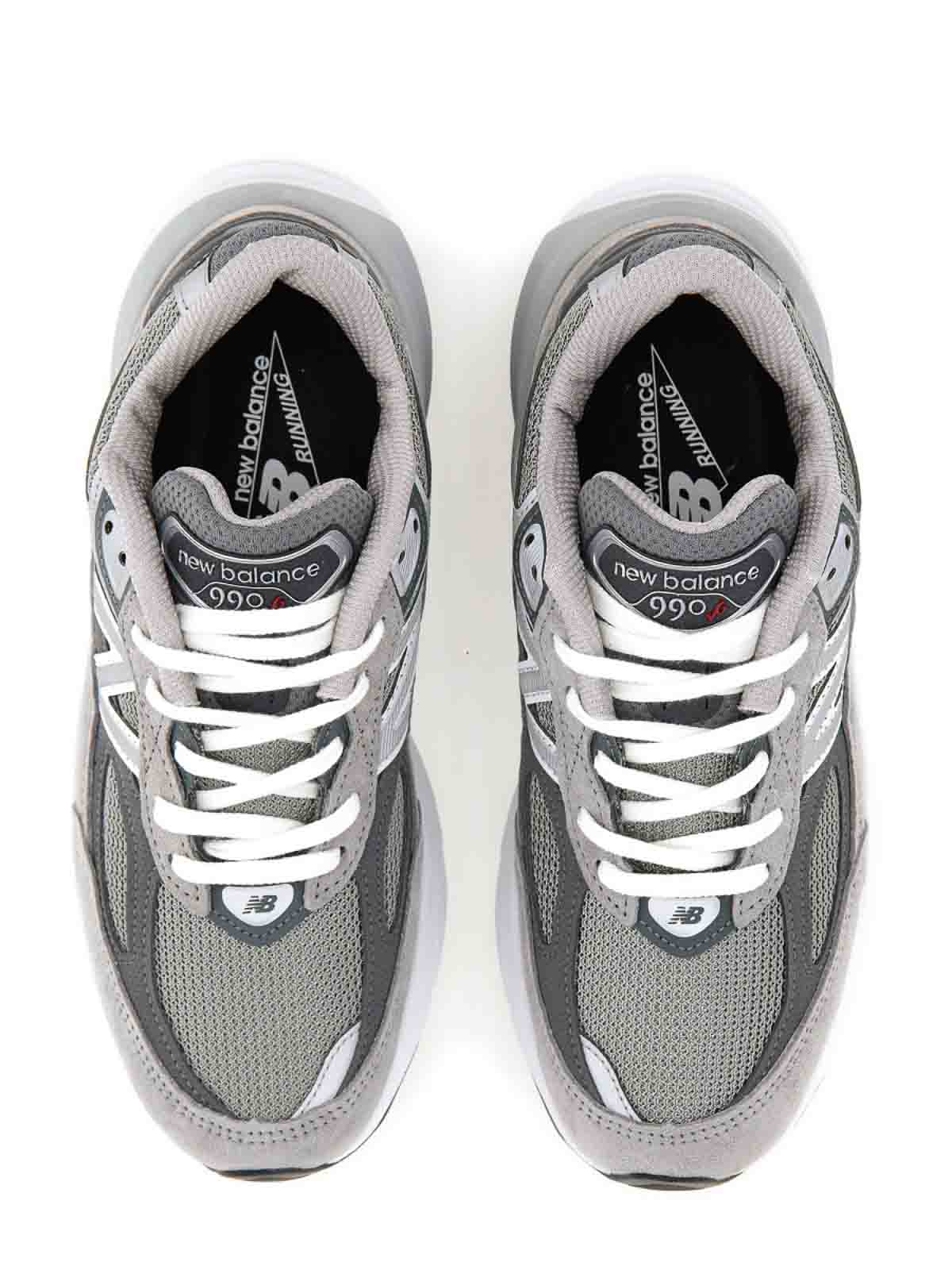 Shop New Balance Logo Sneakers In Grey