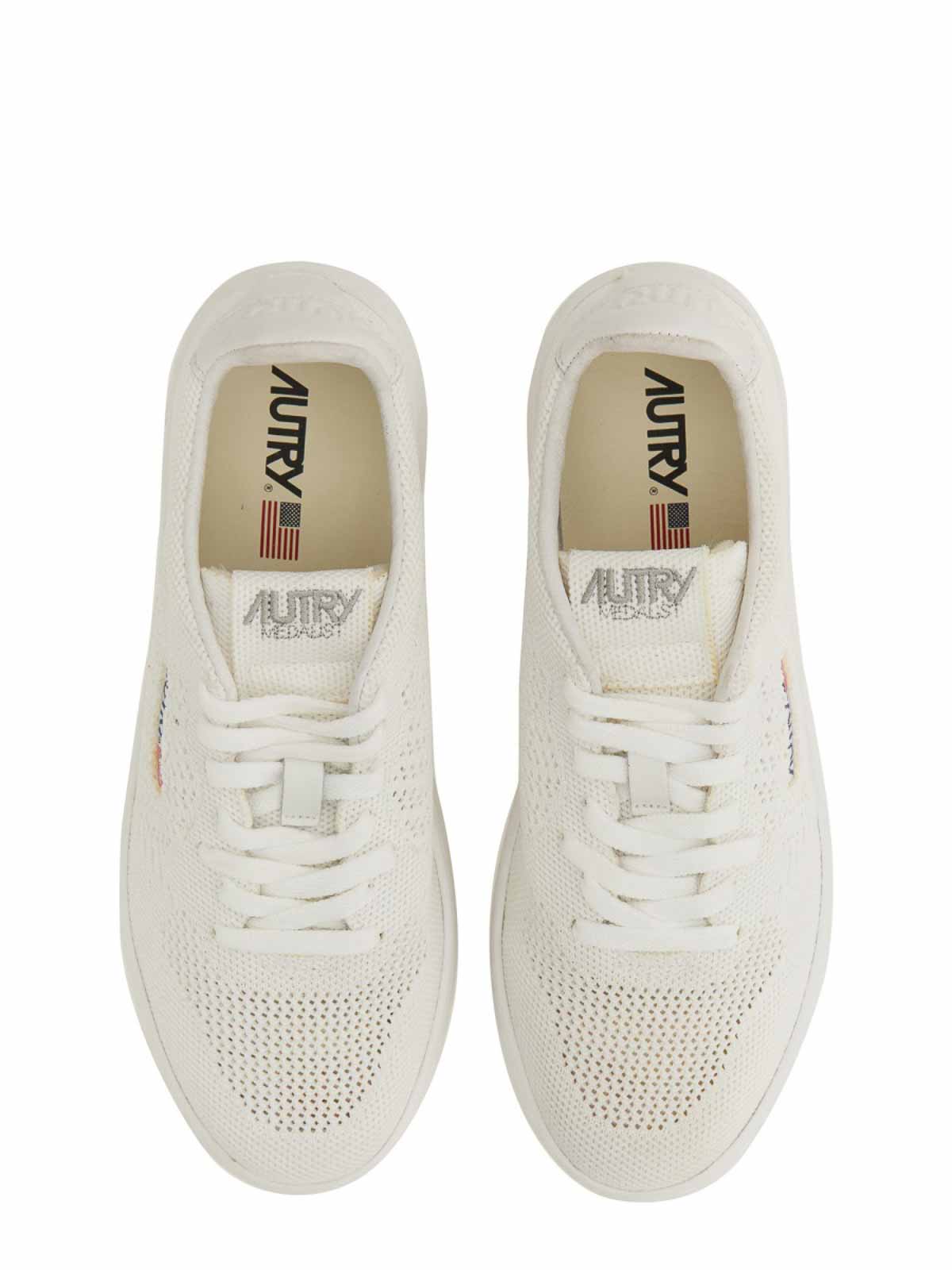 Shop Autry Medalist Easeknit Low Sneakers In White