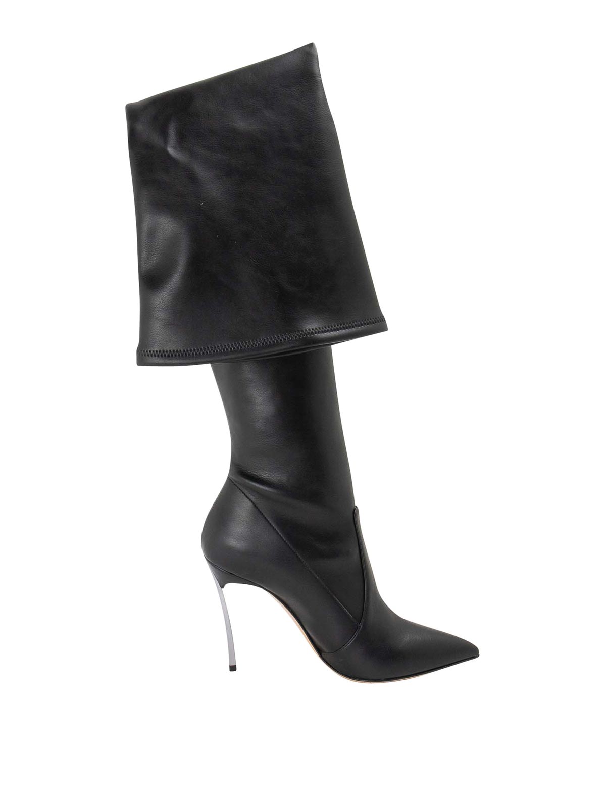 Shop Casadei Slim Fit No Closure Boots In Negro