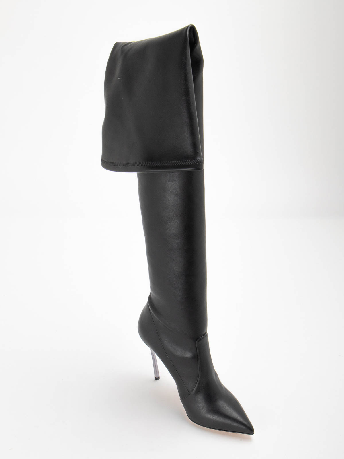 Shop Casadei Slim Fit No Closure Boots In Negro