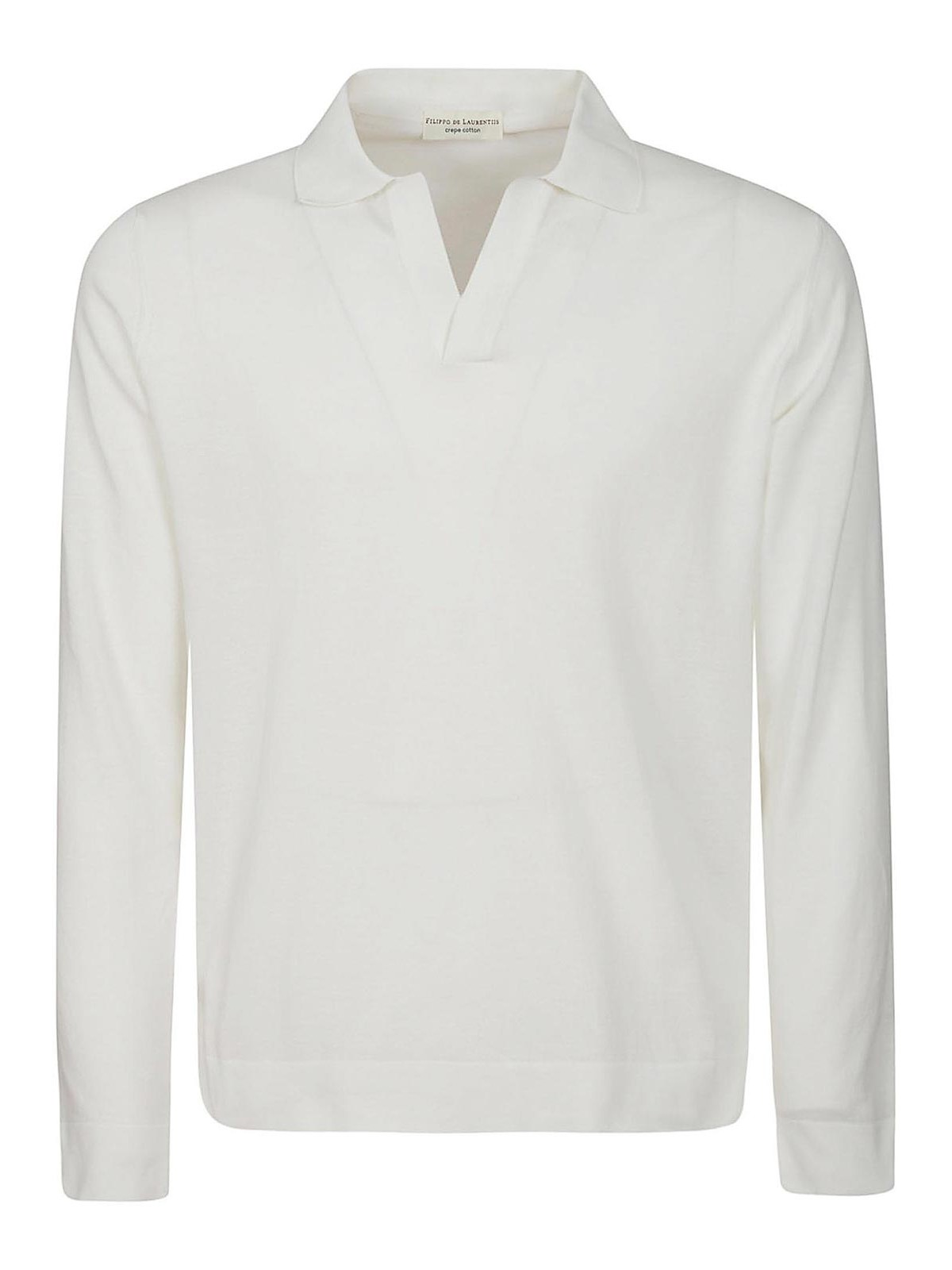 Shop Filippo De Laurentiis Polo Skipper Ls In White