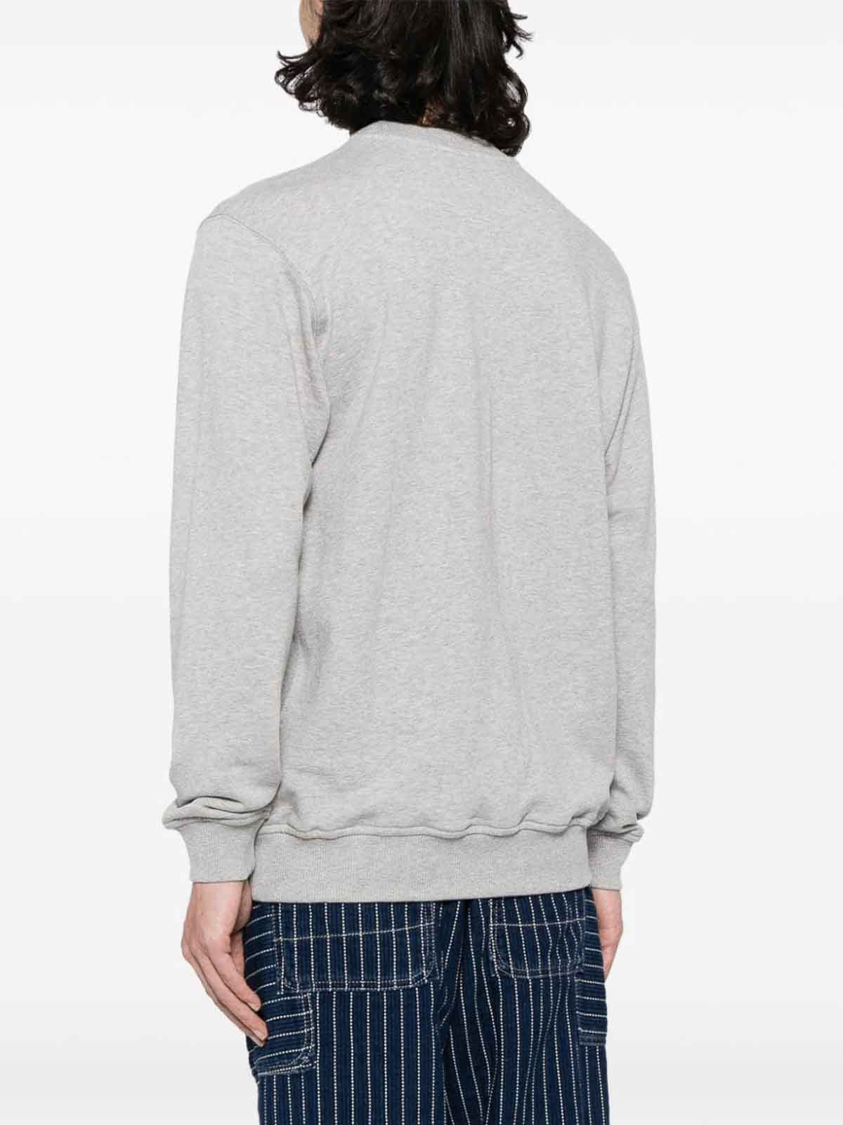 Shop Comme Des Garçons Graphic-print Cotton Sweatshirt In Grey