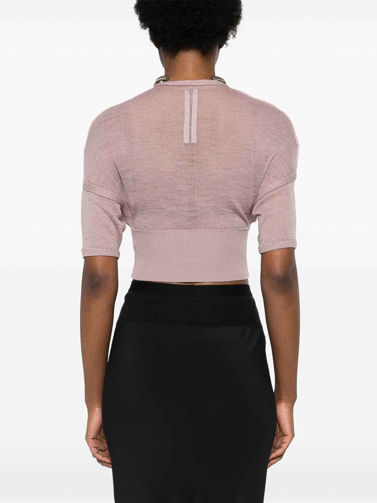 Shop Rick Owens Fine-knit Virgin Wool Top In Pink