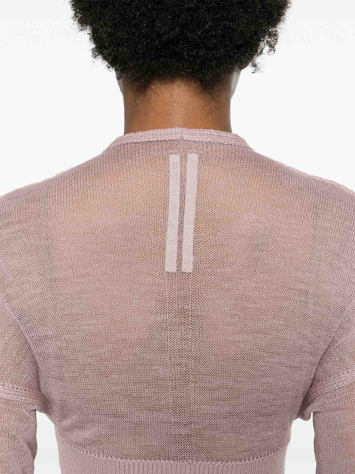 Shop Rick Owens Fine-knit Virgin Wool Top In Pink