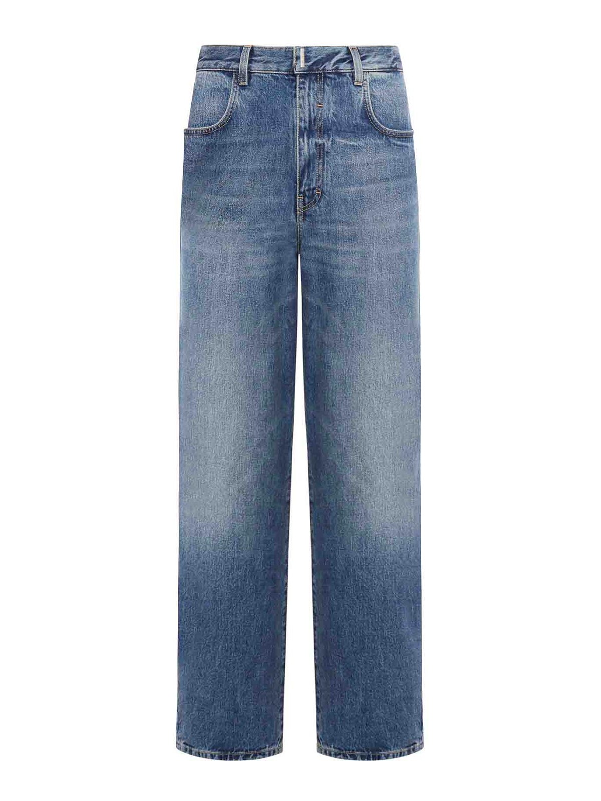 Shop Givenchy Straight Leg Jeans In Medium Wash