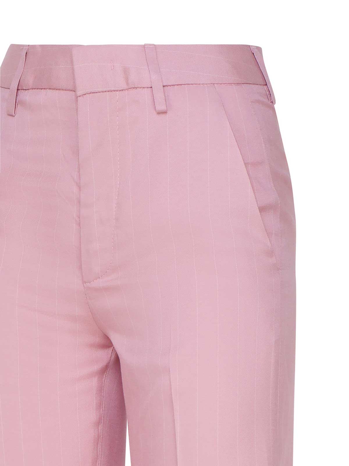 Shop Dondup Janice Trousers In Viscose In Light Purple