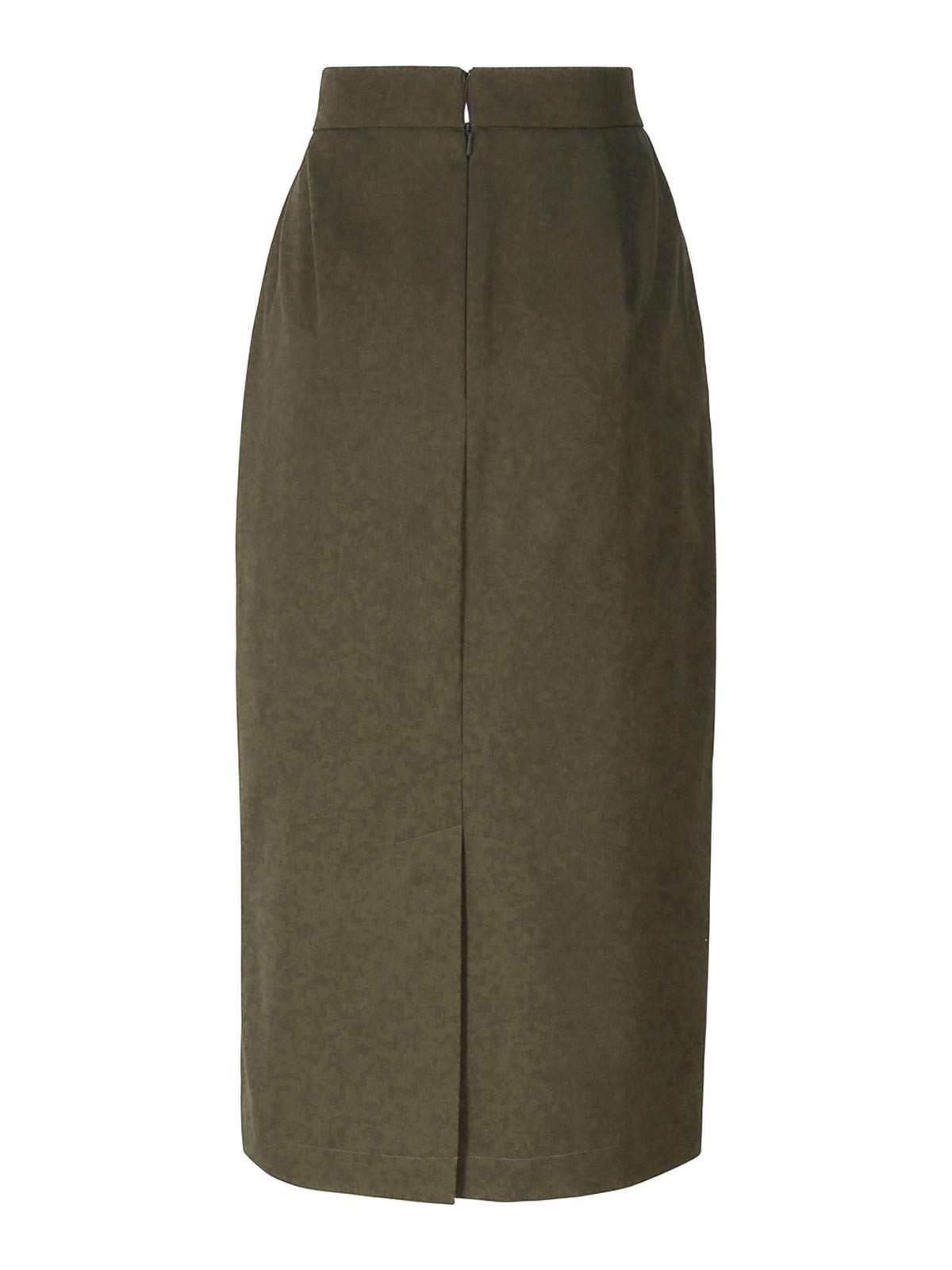 Shop Max Mara Canvas Skirt In Dark Green