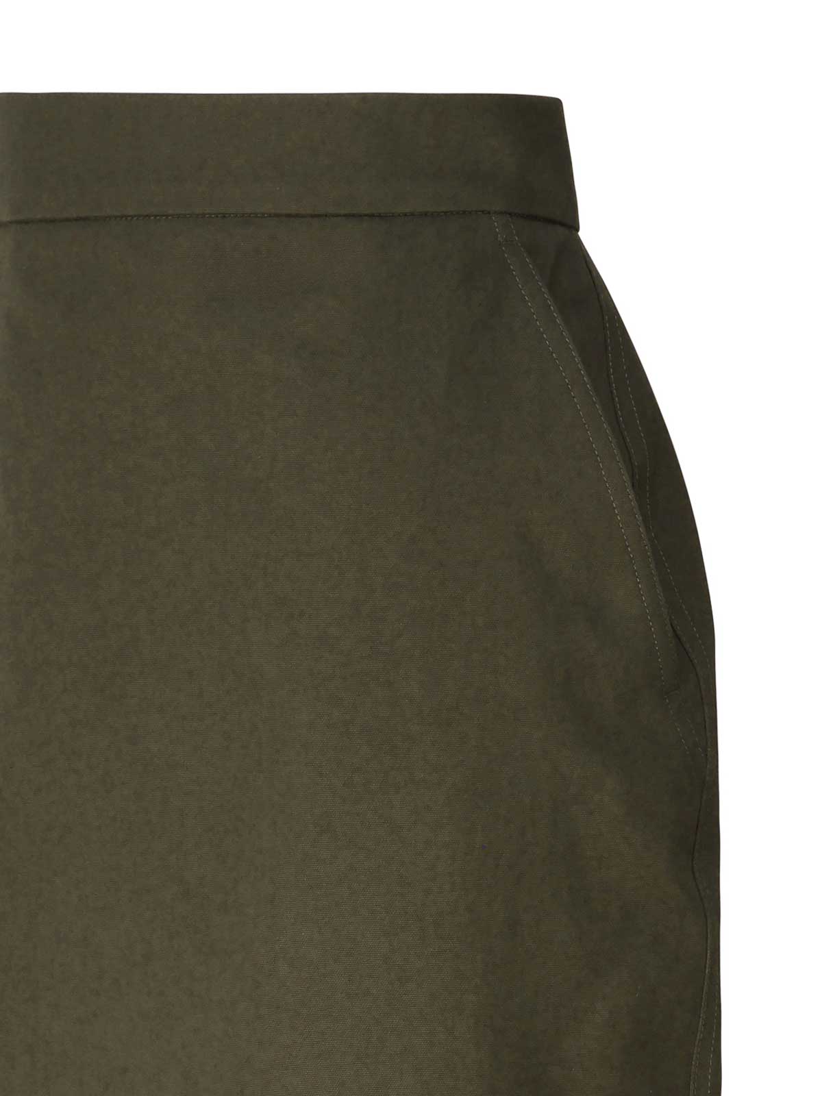 Shop Max Mara Canvas Skirt In Dark Green