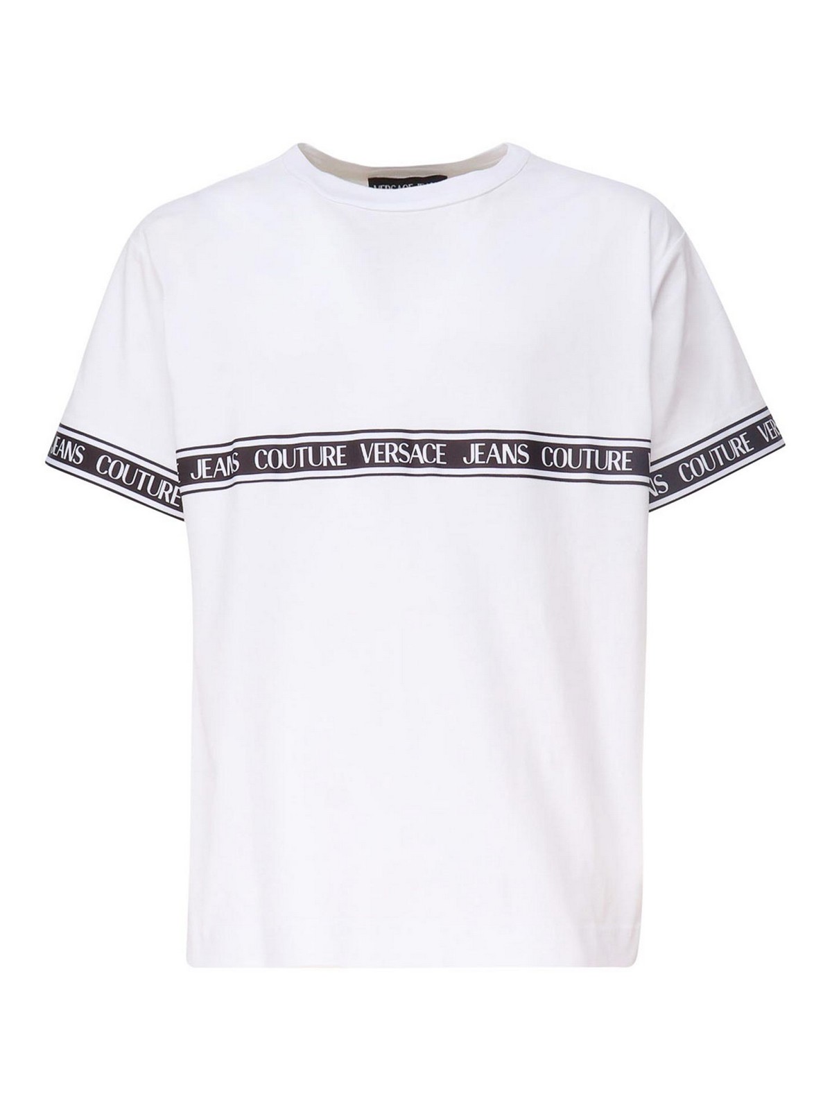 Tシャツ・カットソー VERSACE JEANS COUTURE Men T-shirt White 76GAHG07CJ01G 003 Versace Jeans Couture Slim Fit Logo T Shirt White | Mainline