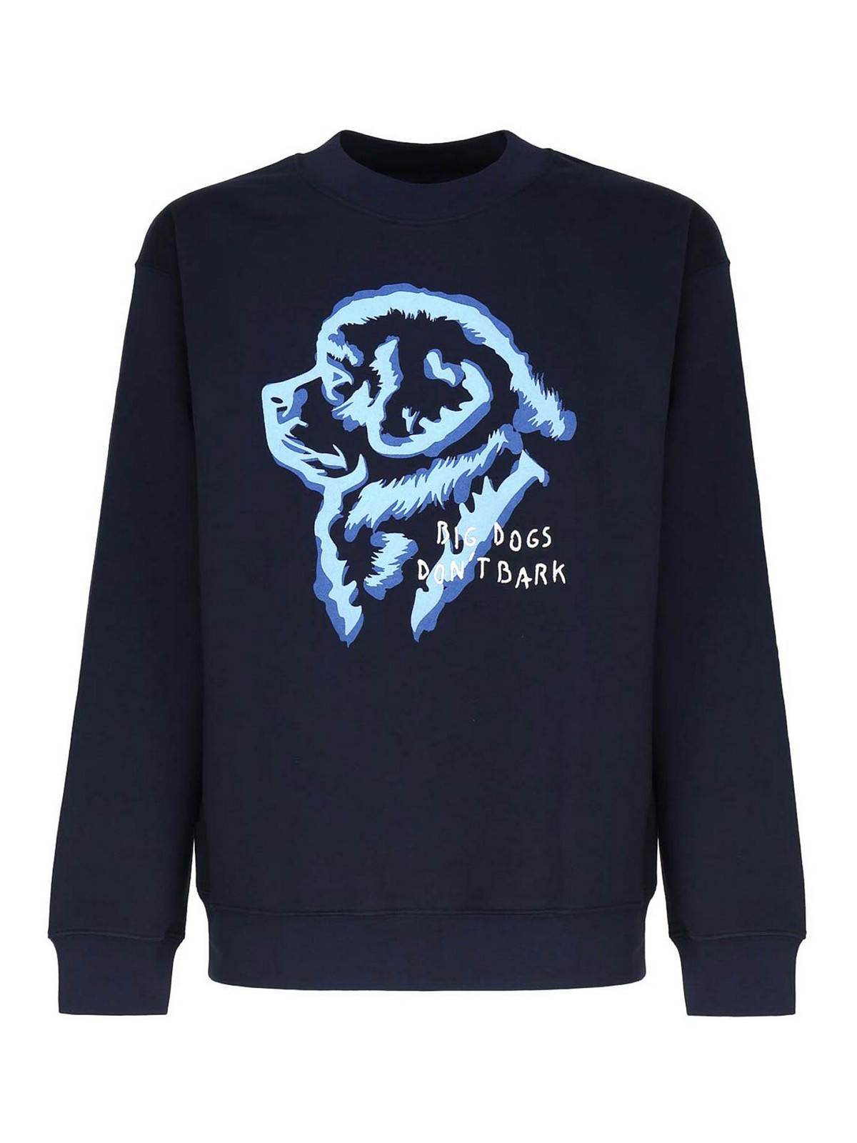 Shop Fay 3d Dog Print Sweatshirt In Cotton In Blue