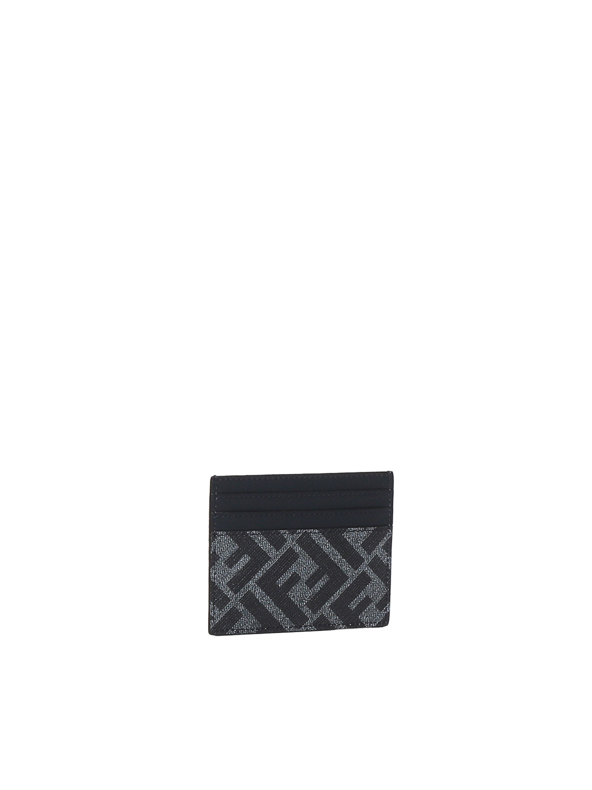 Shop Fendi Lether Cardholder In Grey