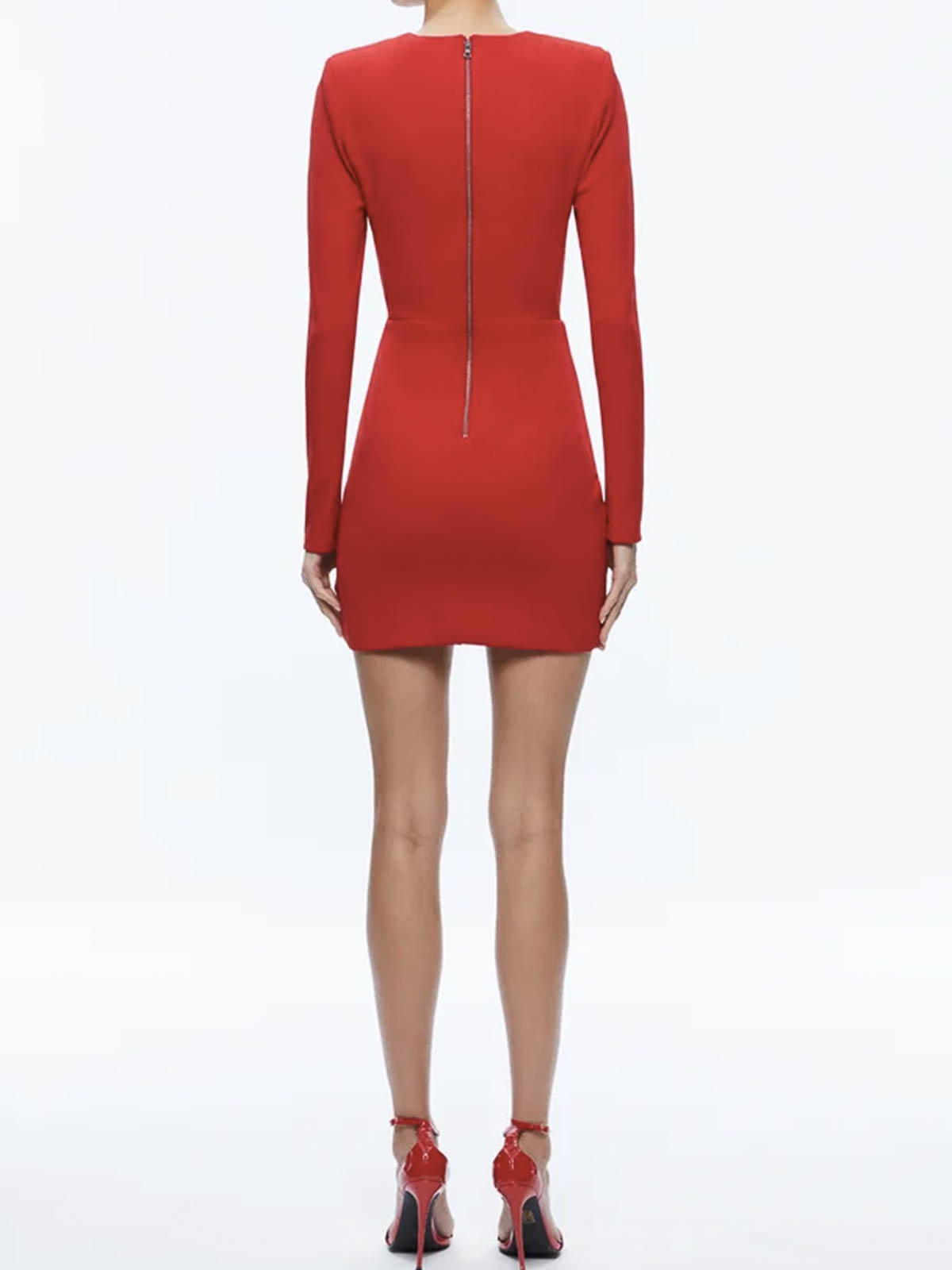 Shop Alice And Olivia Loma Dress In Rojo