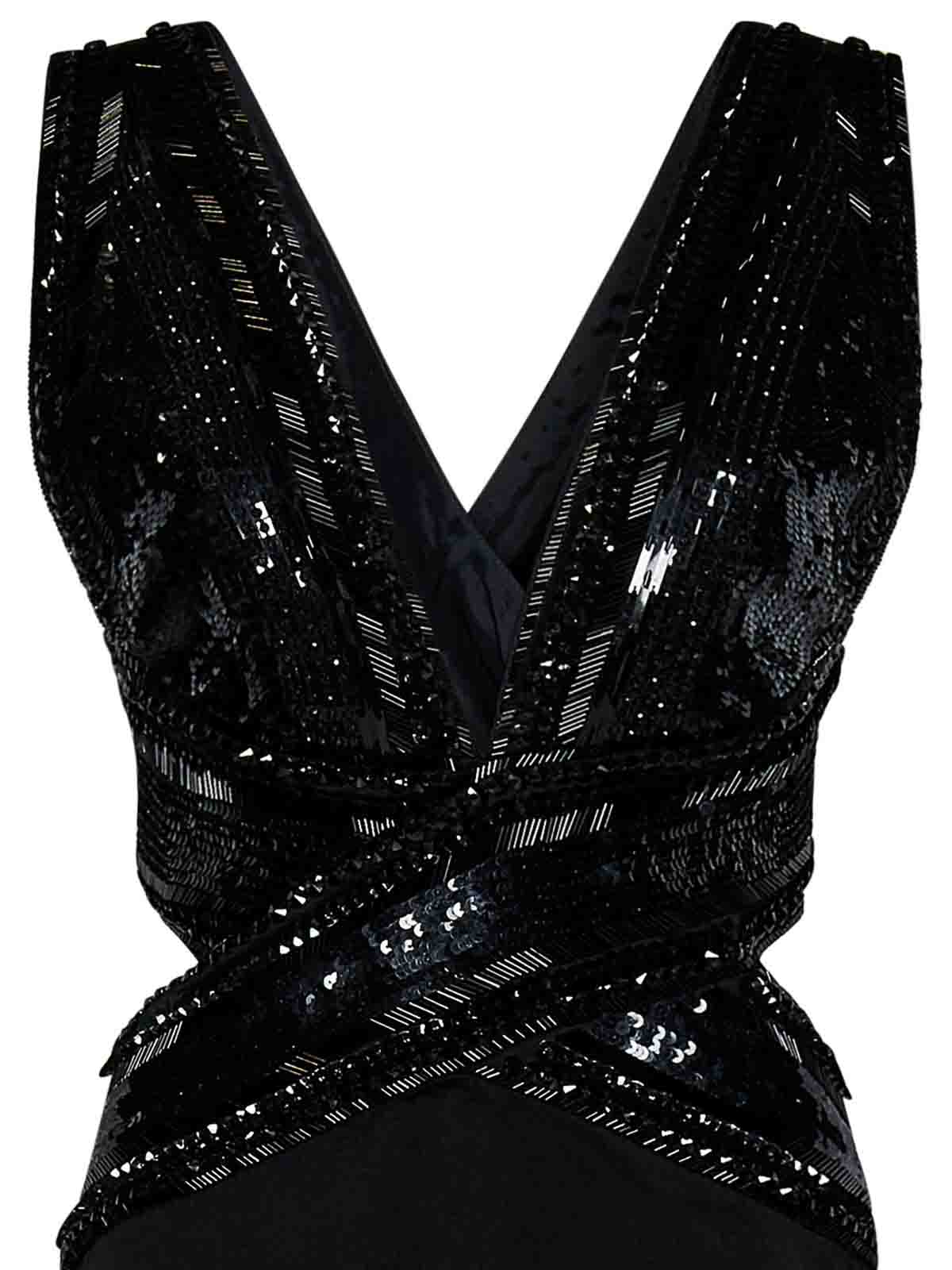 Amen Short Black Dress With Beads - Black - Women|ACW23410999 Amen Short Black Dress With Beads - Black - Women|ACW23410999