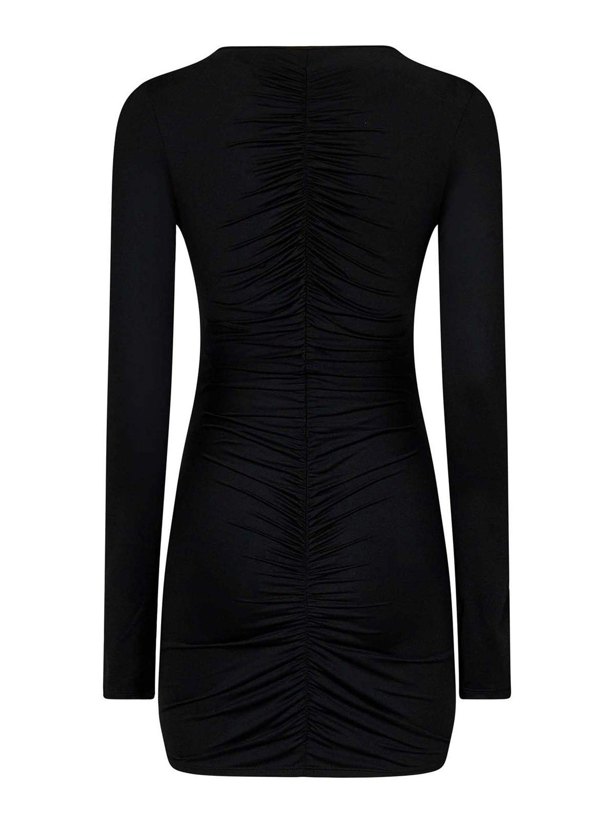 Shop La Reveche Long-sleeved Black Minidress In Negro