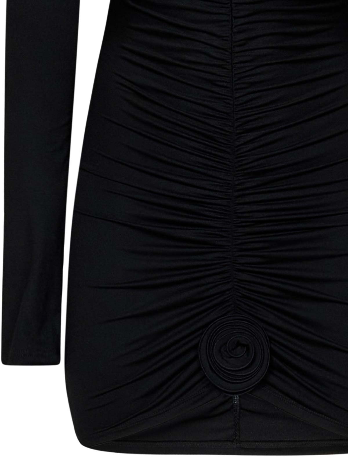 Shop La Reveche Long-sleeved Black Minidress In Negro