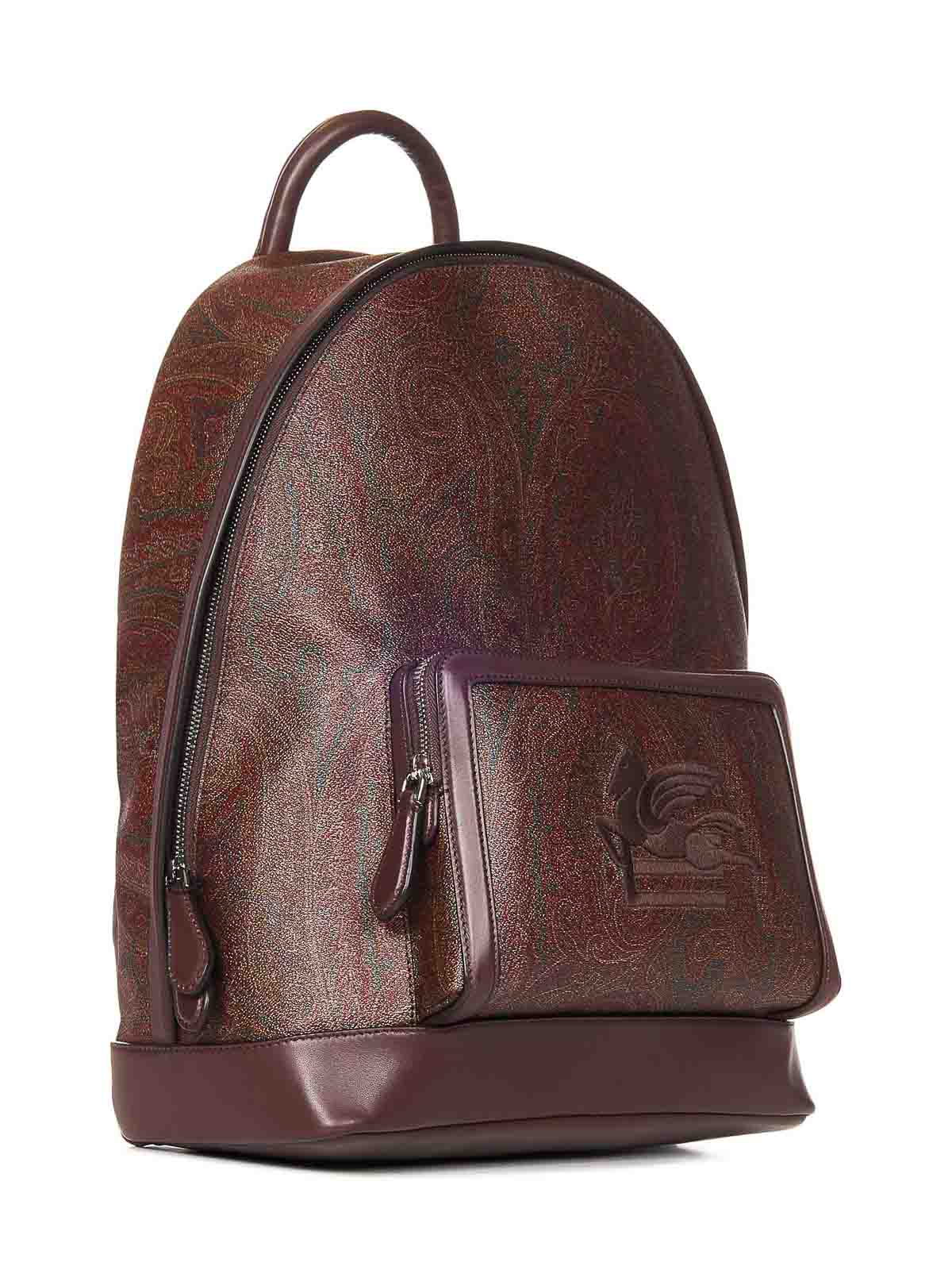 Shop Etro Jacquard Paisley Backpack In Marrón