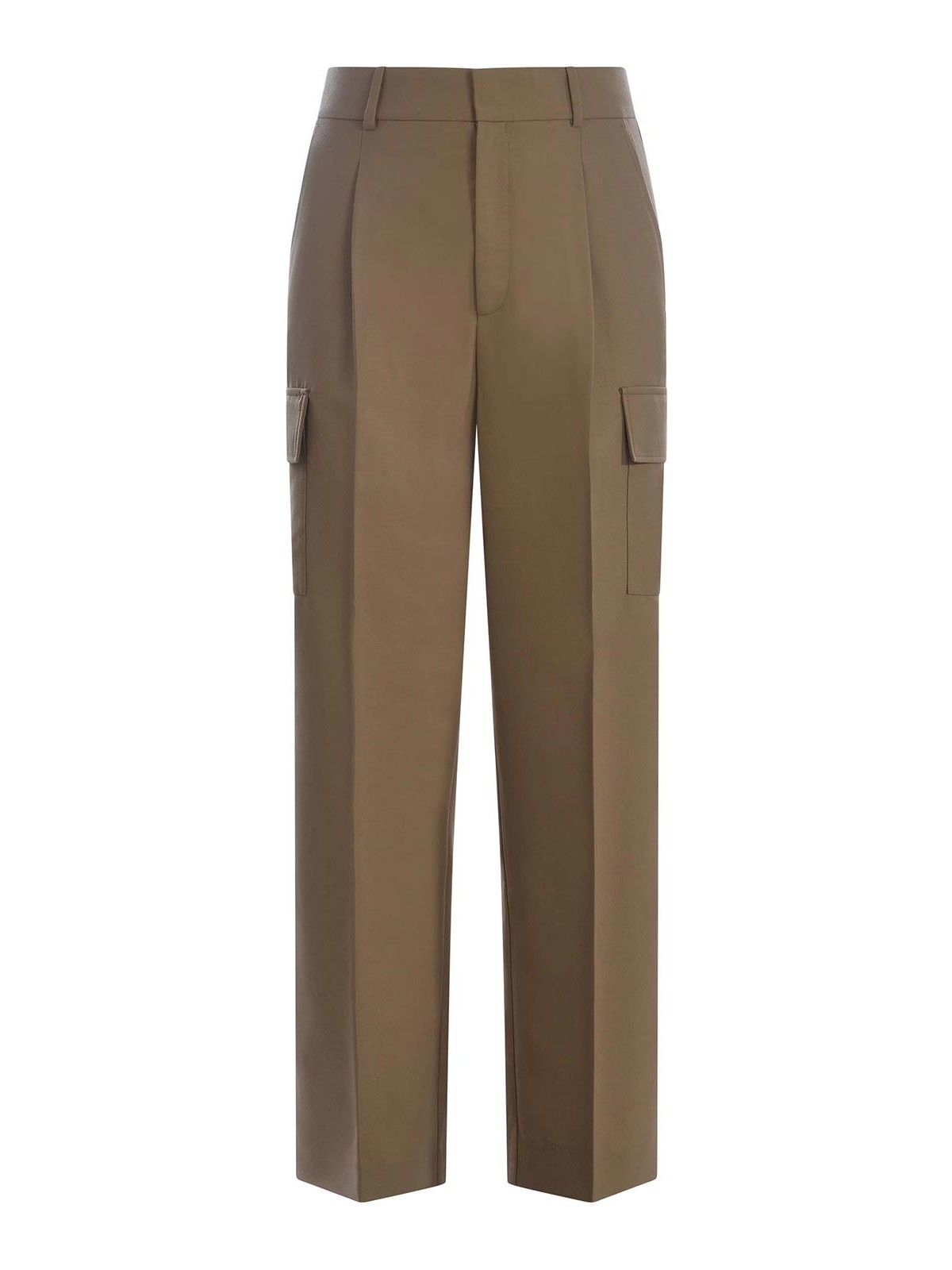 Shop Drôle De Monsieur Trousers In Wool Blend In Beige