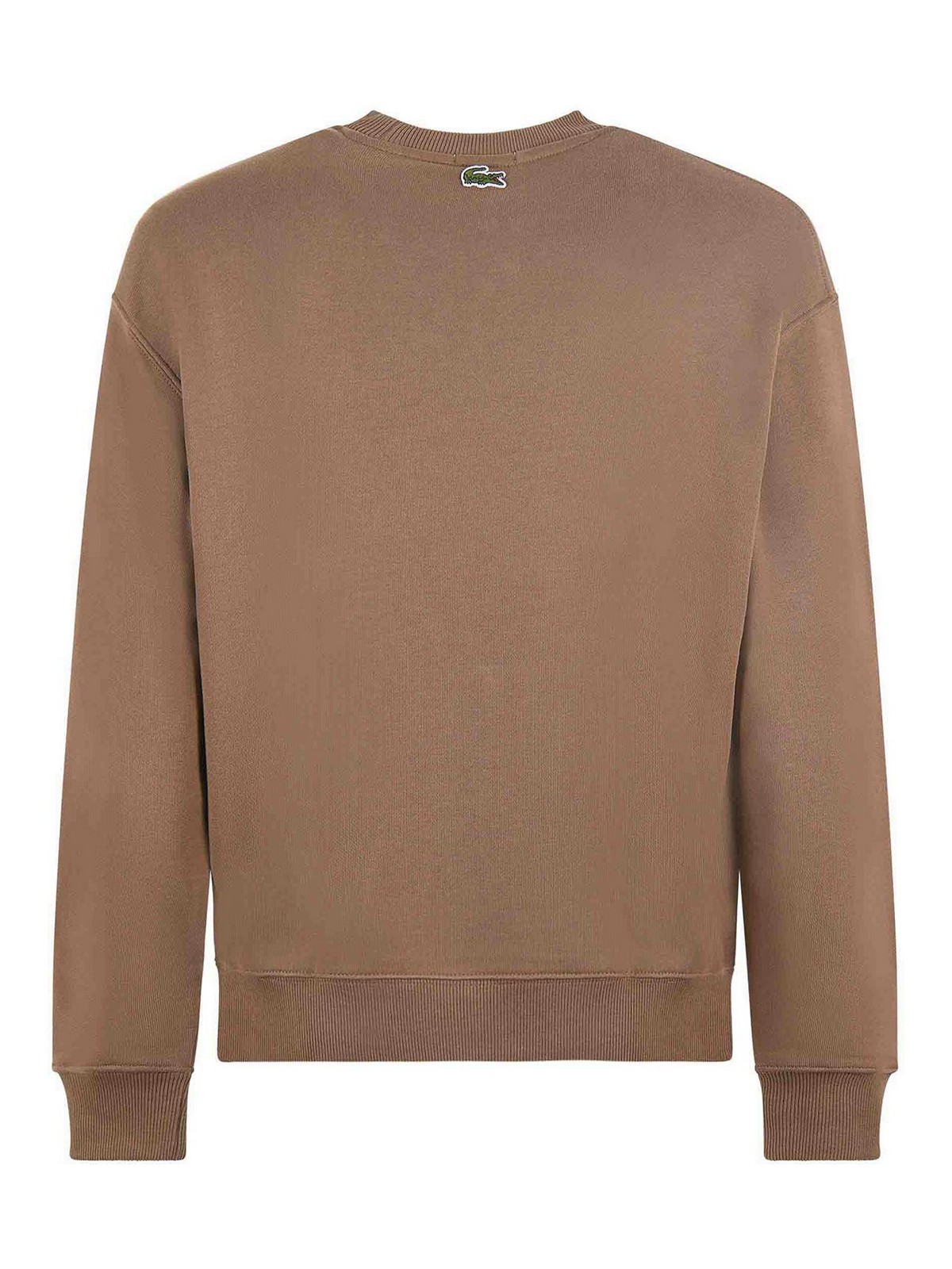 Shop Lacoste Cotton Sweatshirt In Camel