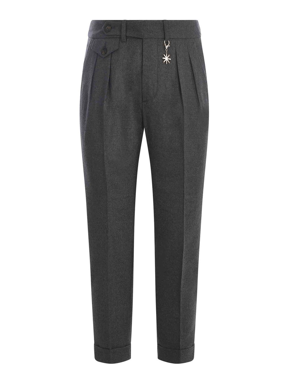 Shop Manuel Ritz Trousers In Virgin Wool In Grey