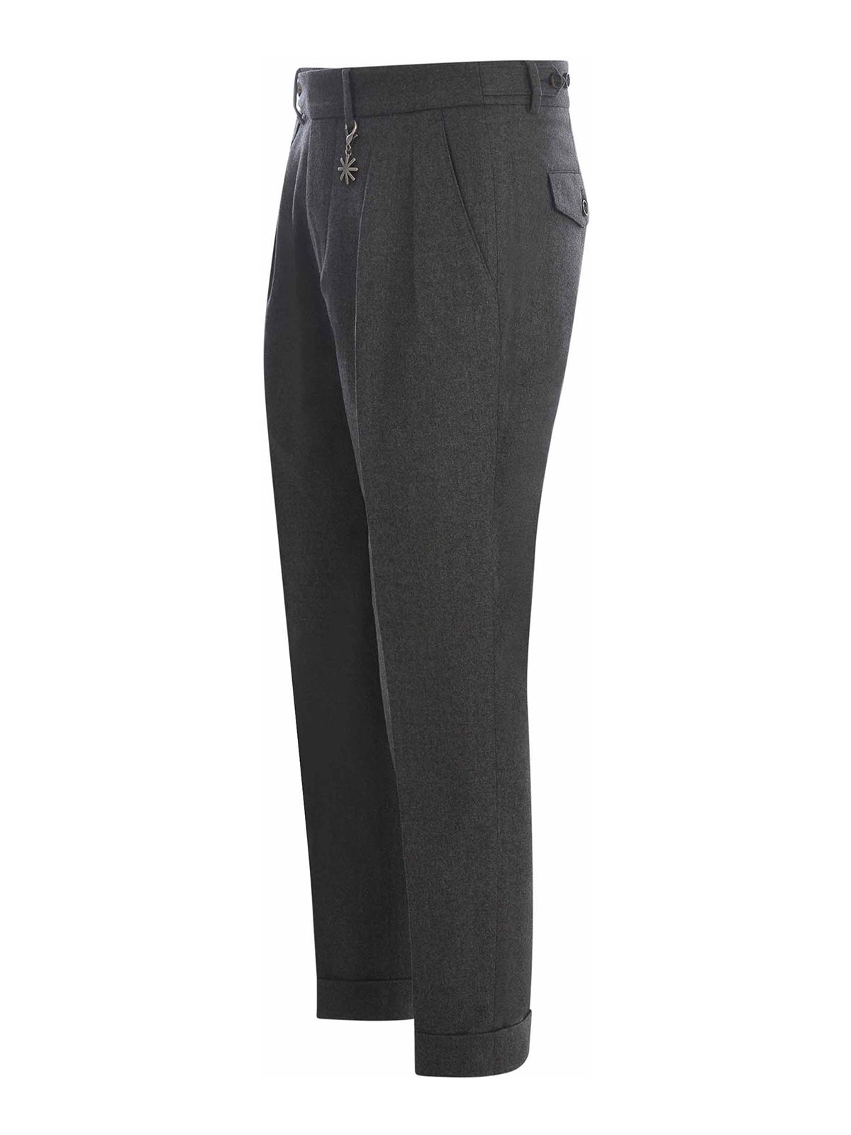 Shop Manuel Ritz Trousers In Virgin Wool In Grey