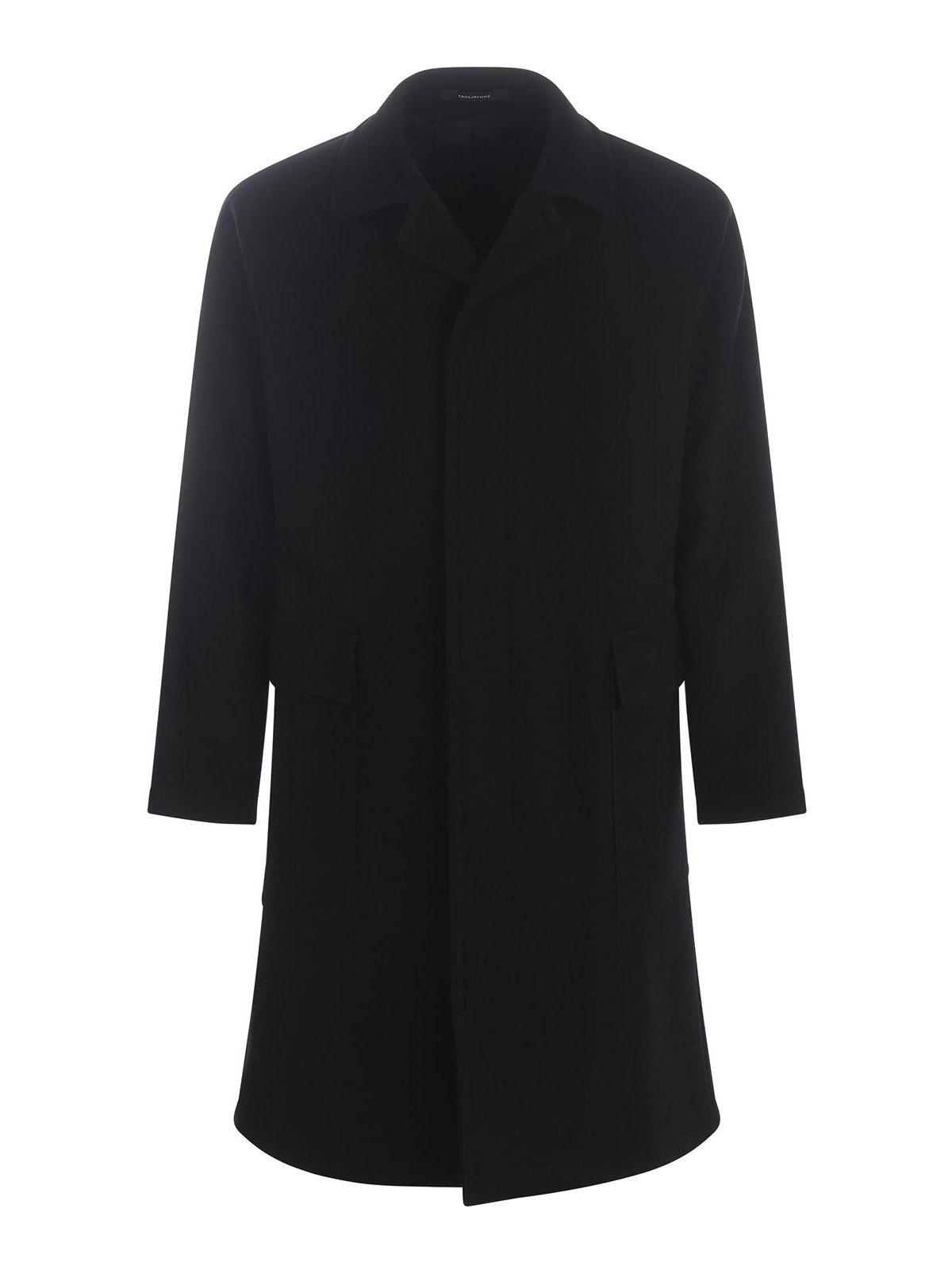 Shop Tagliatore Coat In Virgin Wool Blend In Black