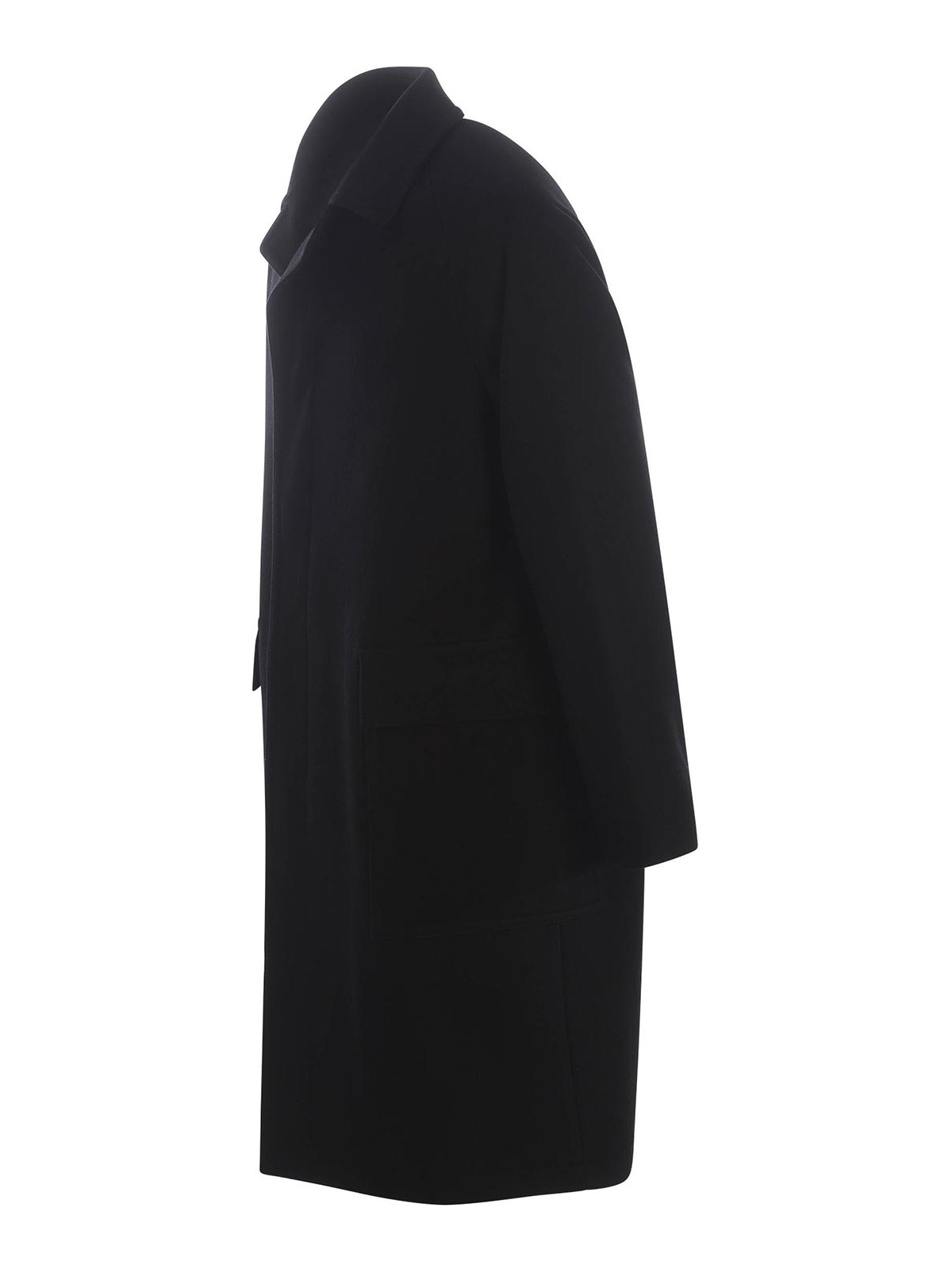 Shop Tagliatore Coat In Virgin Wool Blend In Black