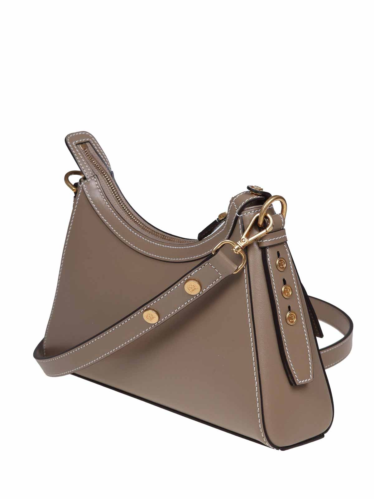 Shop Balmain B-buzz Shoulder Bag In Taupe