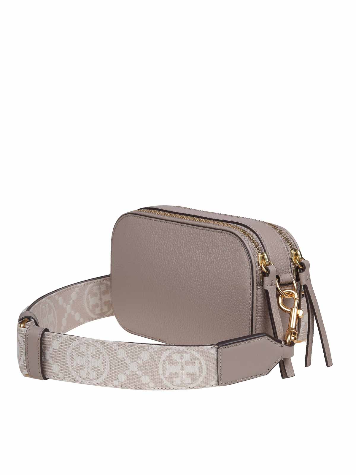 Shop Tory Burch Miller Mini Leather Shoulder Bag In Brown