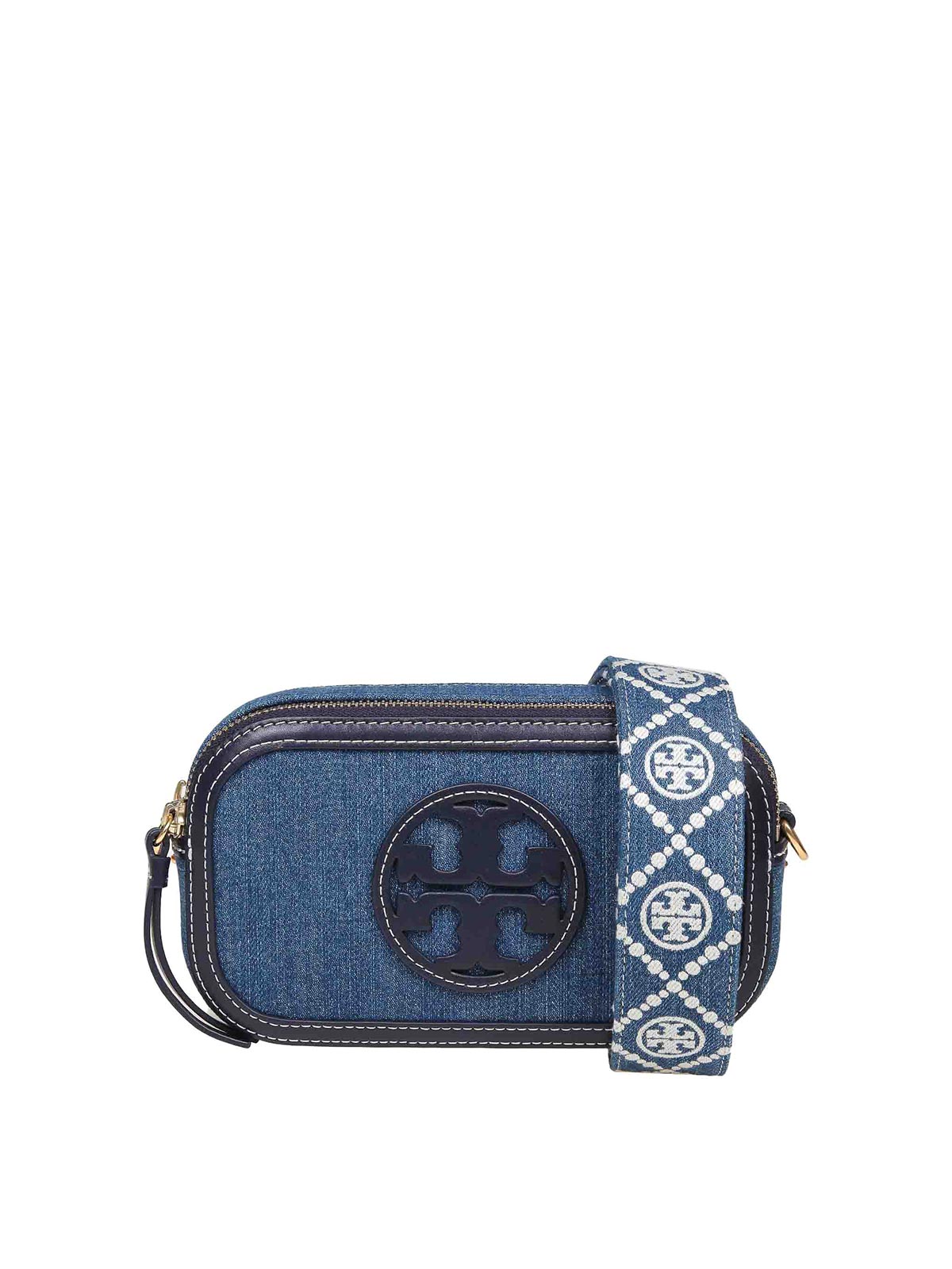 Shop Tory Burch Miller Mini Denim Shoulder Bag