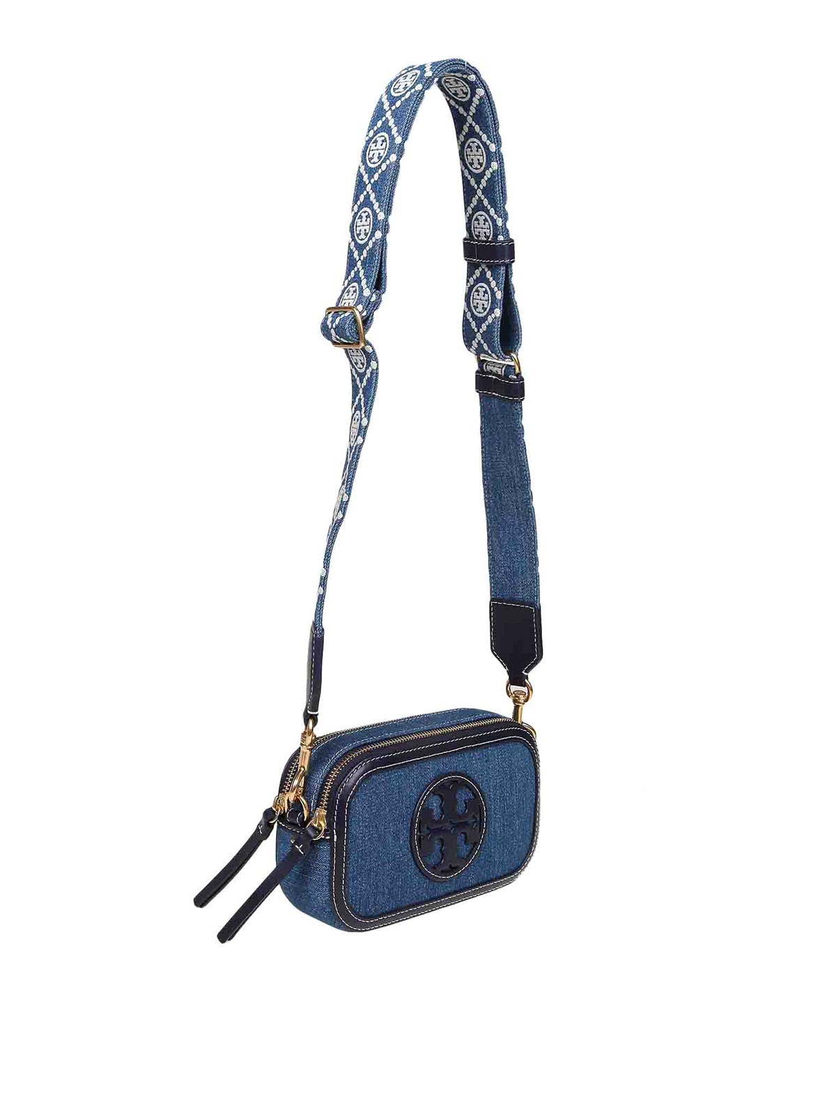 Shop Tory Burch Miller Mini Denim Shoulder Bag