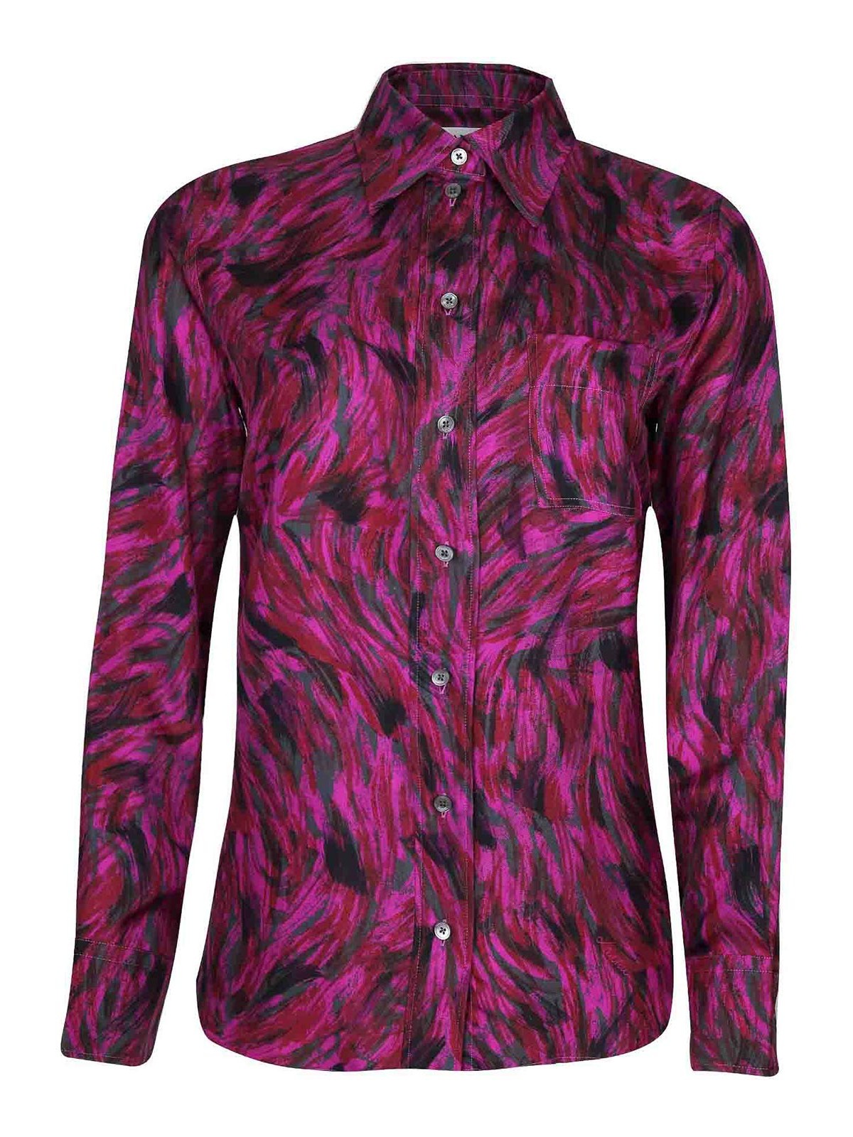 Shop Lanvin Silk Shirt In Multicolour