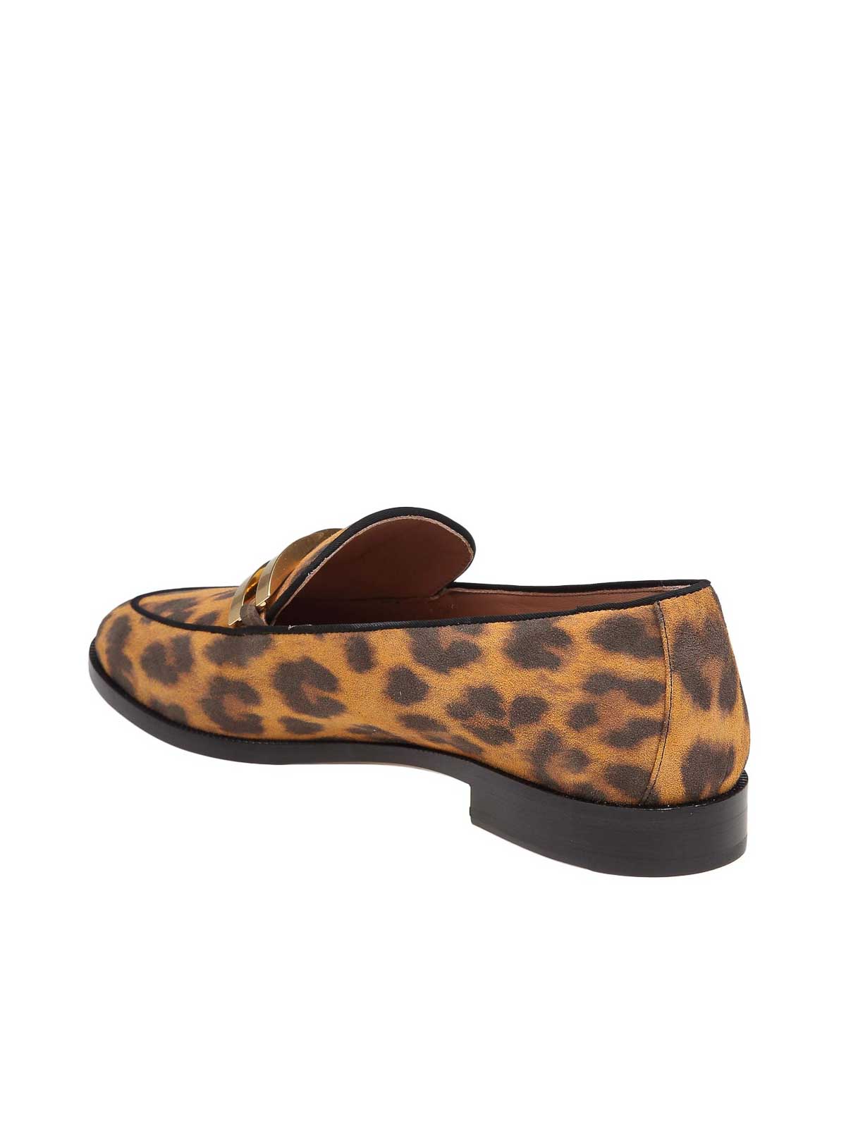 Shop Aquazzura Brandi Moccasins In Spotted Print Suede In Animal Print