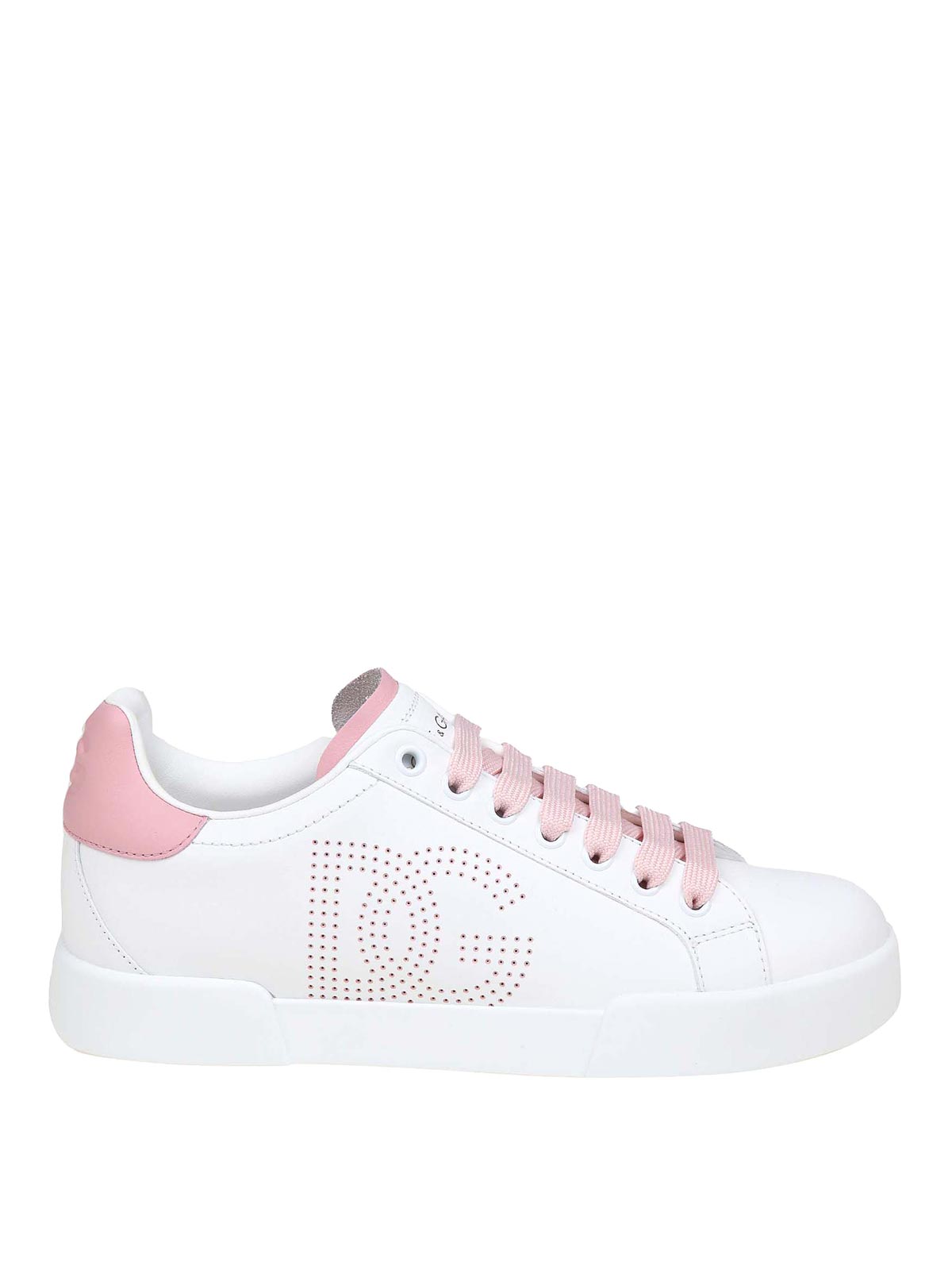 Shop Dolce & Gabbana Portofino Light Leather Sneakers In White