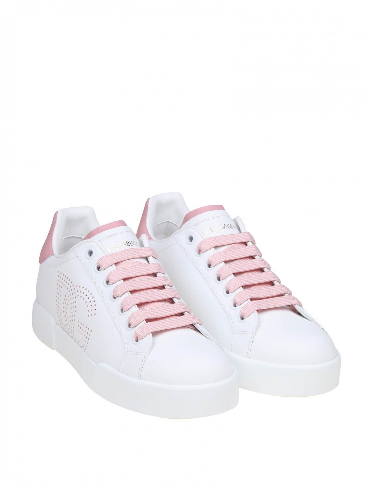 Shop Dolce & Gabbana Portofino Light Leather Sneakers In White