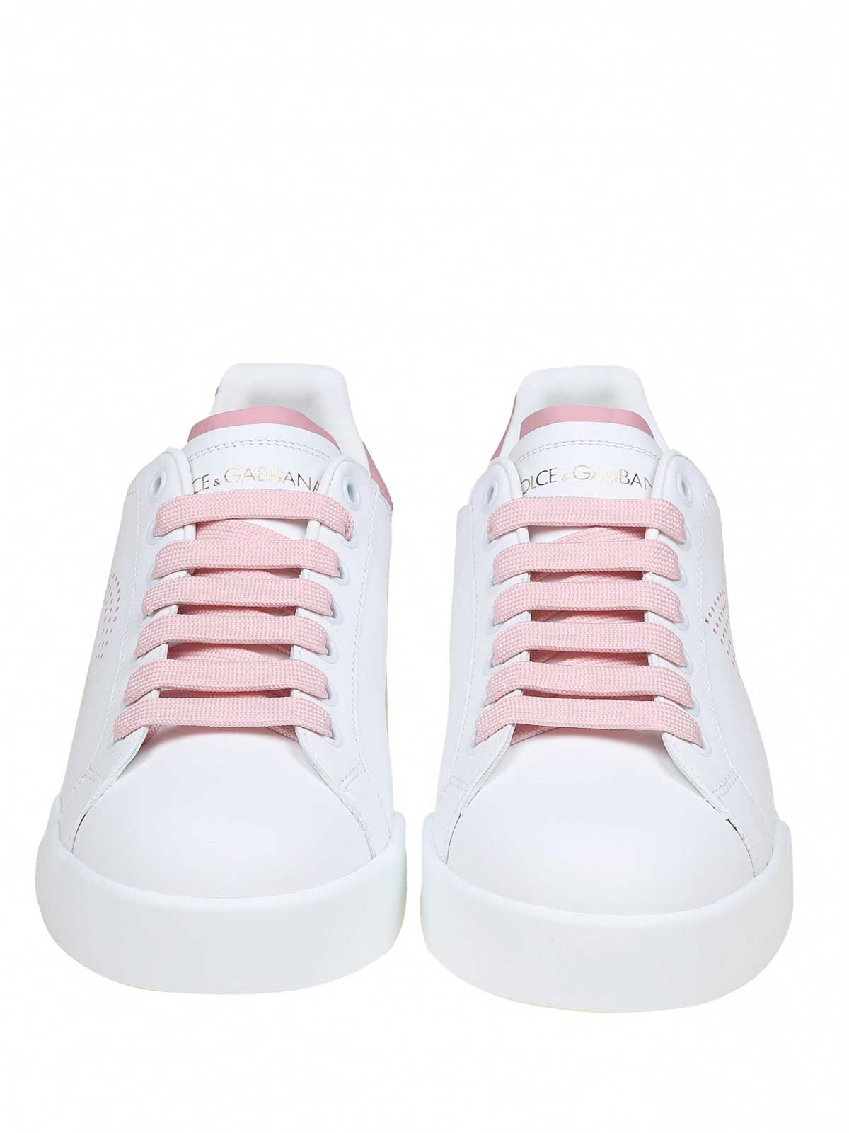 Shop Dolce & Gabbana Portofino Light Leather Sneakers In White