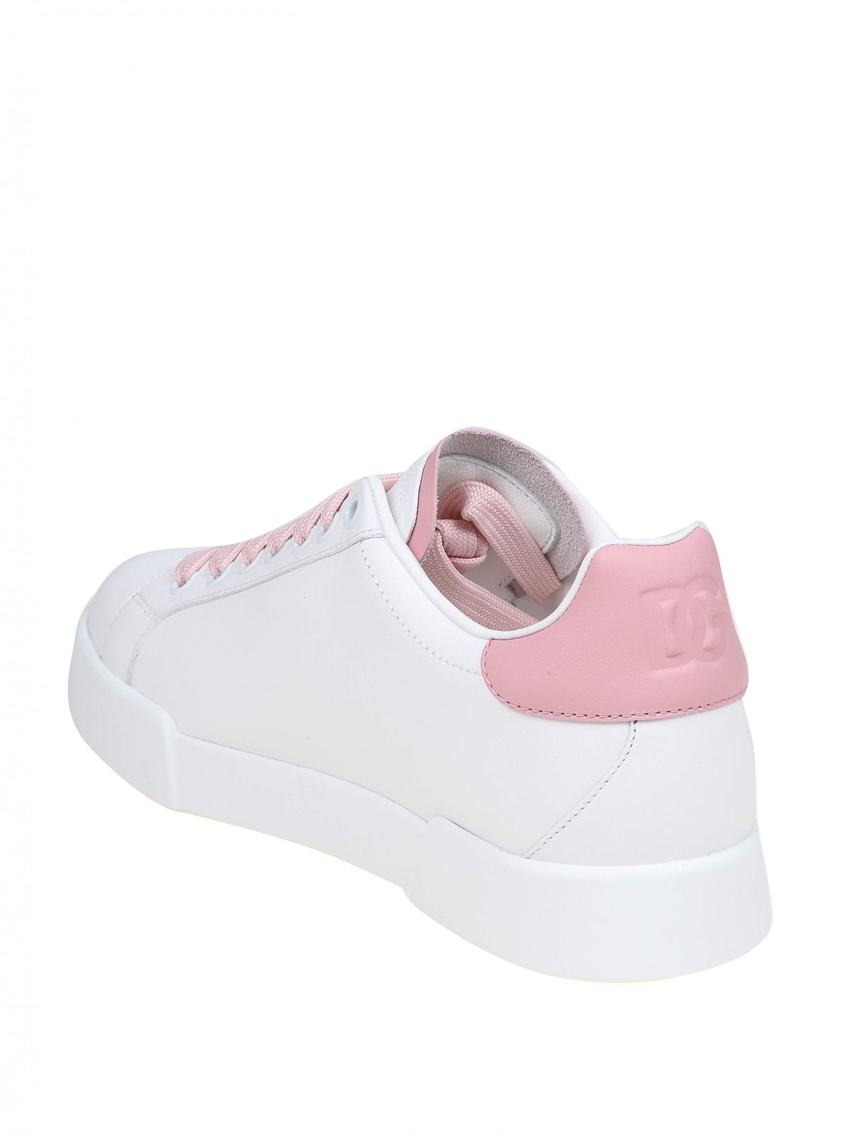 Shop Dolce & Gabbana Portofino Light Leather Sneakers In White